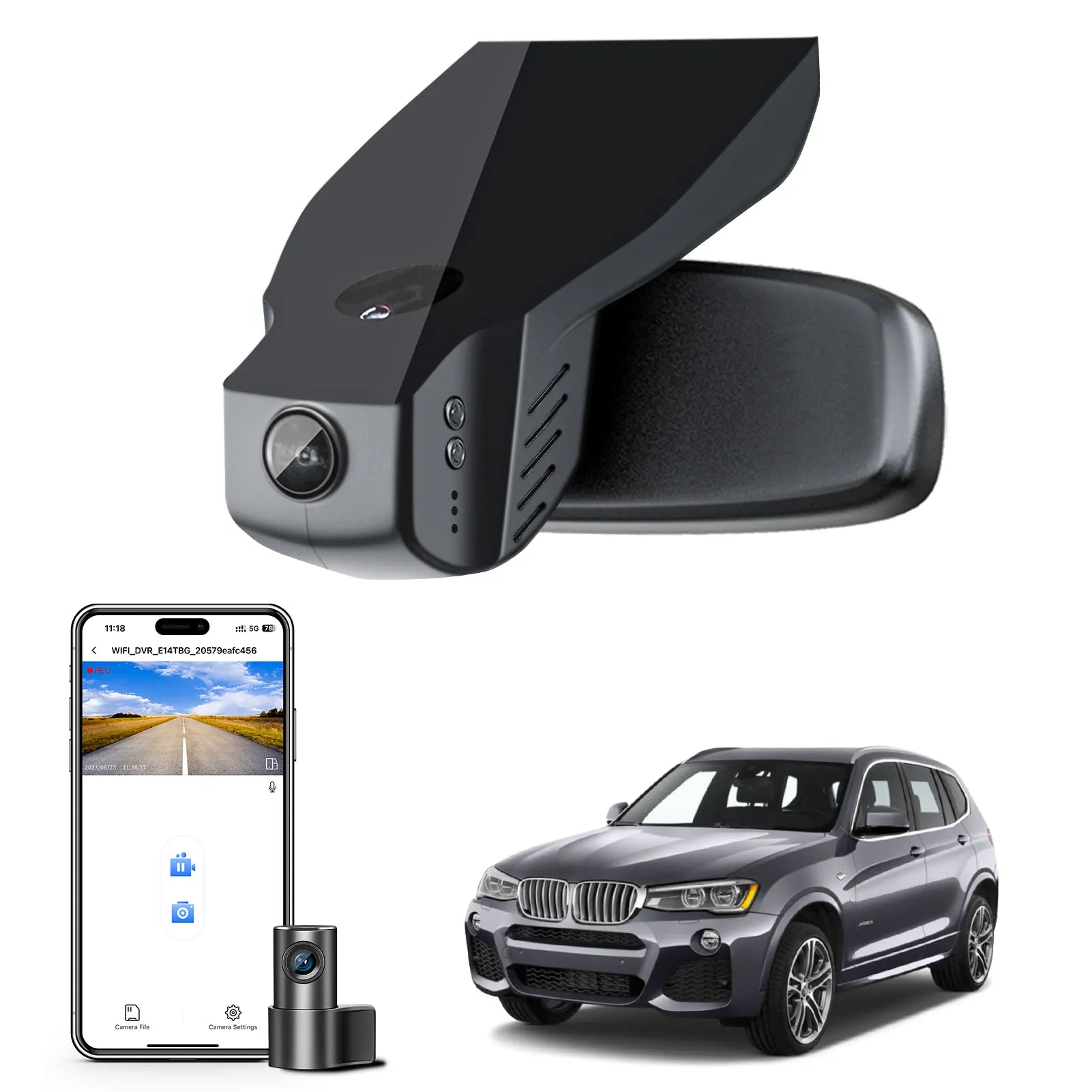 Mangoal 4K Front & 2K Rear 2 Channel HDR Dash Cam, Dual STARVIS 2 IMX678 IMX675, for BMW X3 F25 Gen2 2013-2017(Model B)