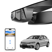 Mangoal Front 4K HDR Dash Cam STARVIS 2 IMX678, Custom Fit for VolksWagen Polo 2018-2024 (Model B Black)