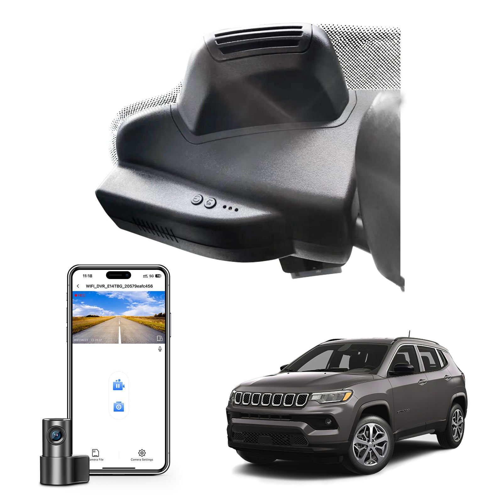 Mangoal Front 4K & Rear 2K HDR Dash Cam, Dual STARVIS 2 IMX678 IMX675 for Jeep 2th Gen Compass 2017-2026 MP552