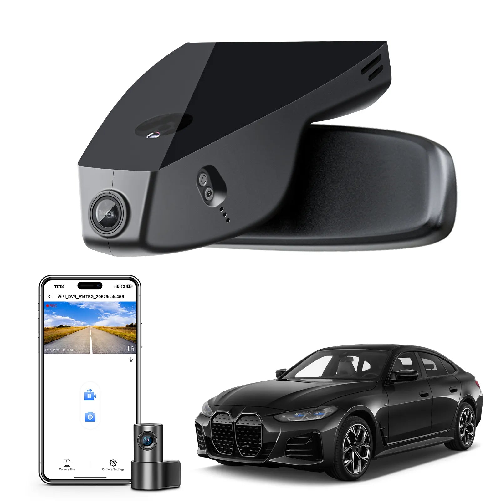 Mangoal 4K Front & 2K Rear 2 Channel HDR Dash Cam, Dual STARVIS 2 IMX678 IMX675, Custom Fit for BMW i4 2022 2023 2024, eDrive40 M50 xDrive4(Model A)