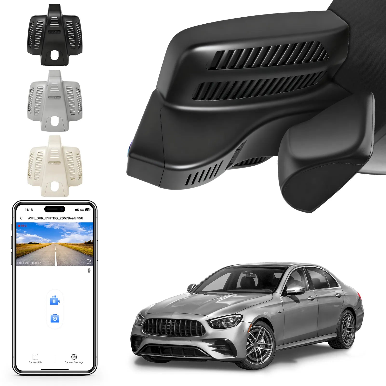 Mangoal Front 4K HDR Dash Cam STARVIS 2 IMX678, Custom for Mercedes-Benz E-Class W213 Gen5 E-Class 2017-2023 & E53 E63 AMG 2018-2024(Model E Black)