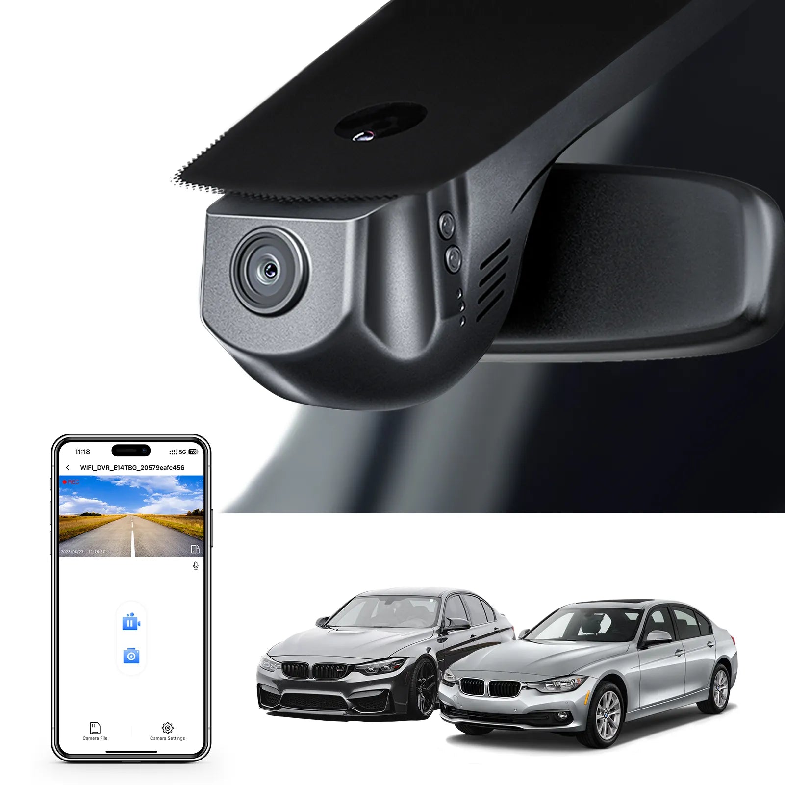 Mangoal STARVIS 2 Front 4K HDR Dash Cam IMX678, Custom Fit for BMW 3-Series Gen6 F30 F31 F34 F35 2012-2018 Select 2019 M3 F80(Model A)