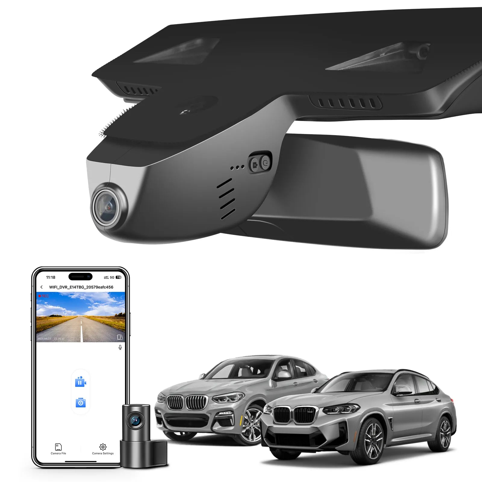 Mangoal 4K Front & 2K Rear 2 Channel HDR Dash Cam, Dual STARVIS 2 IMX678 IMX675, Custom Fit for BMW X4 Gen2 G02 2019-2025 X4M F98 2020-2025(Model B)