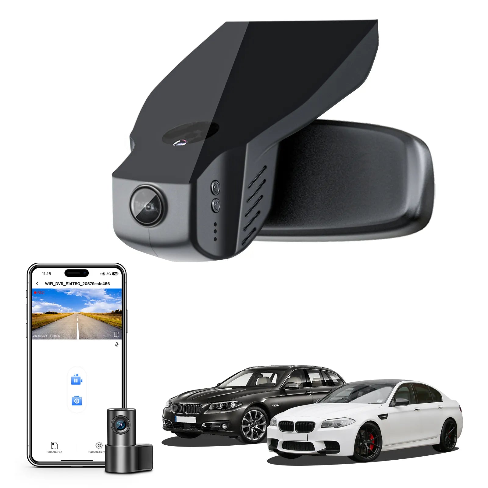 Mangoal 4K Front & 2K Rear 2 Channel HDR Dash Cam, Dual STARVIS 2 IMX678 IMX675, for BMW 5 Series Gen6 F07 F10 F11 F18 2014-2016 Select 2017 M5 F10(Model B)