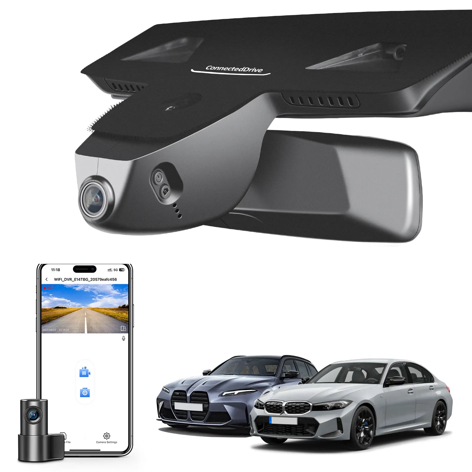 Mangoal 4K Front & 2K Rear 2 Channel HDR Dash Cam, Dual STARVIS 2 IMX678 IMX675, Custom Fit for BMW 3-Series Gen7 G20 G21 G28 2020-2026 Select 2019 M3 G80 G81(Model D)
