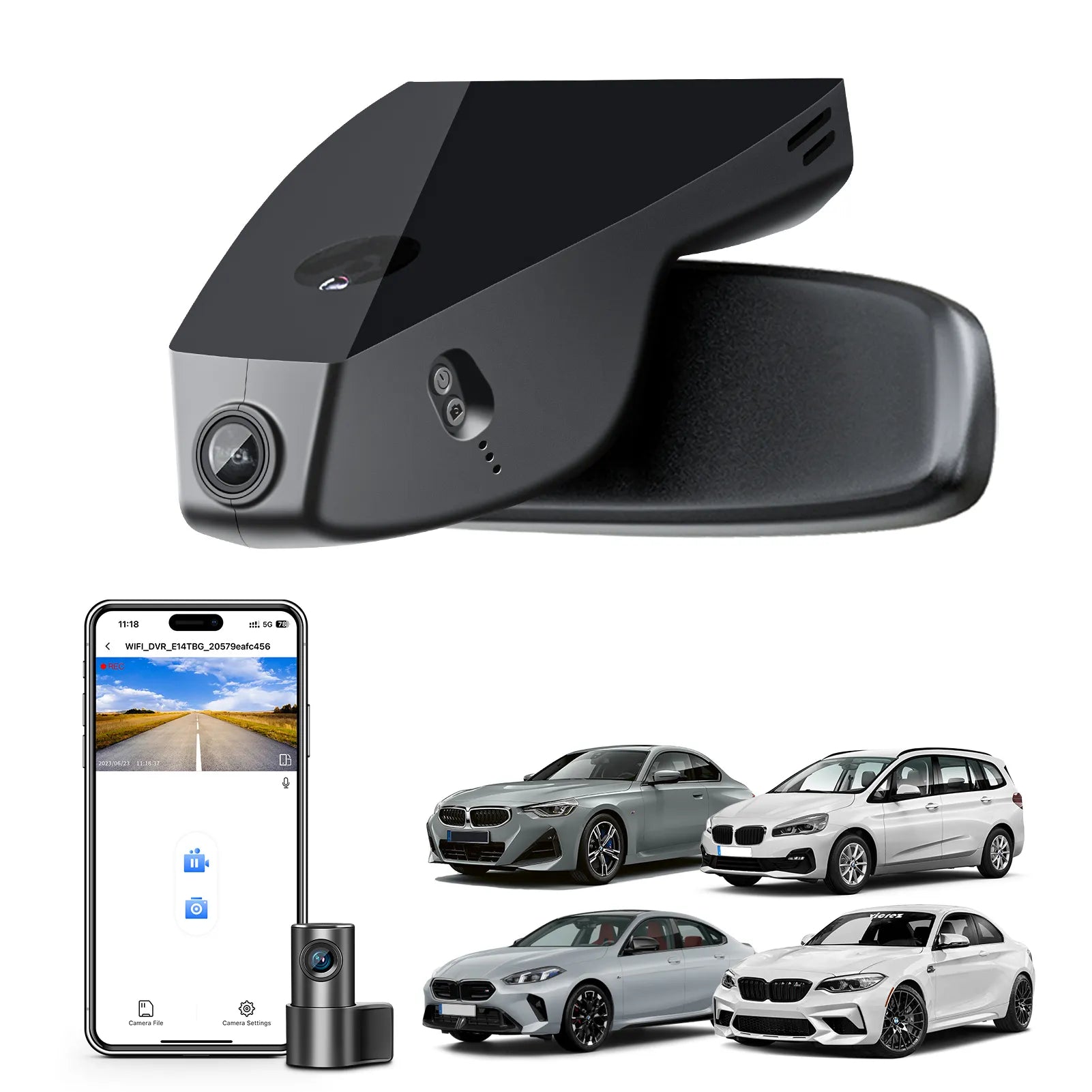 Mangoal 4K Front & 2K Rear 2 Channel HDR Dash Cam,STARVIS 2, for BMW 2 Series Coupé Convertible F22 F23 G42 Active Tourer Gran Tourer F45 F46 U06 Gran Coupé F44 M2 F87(Model D)