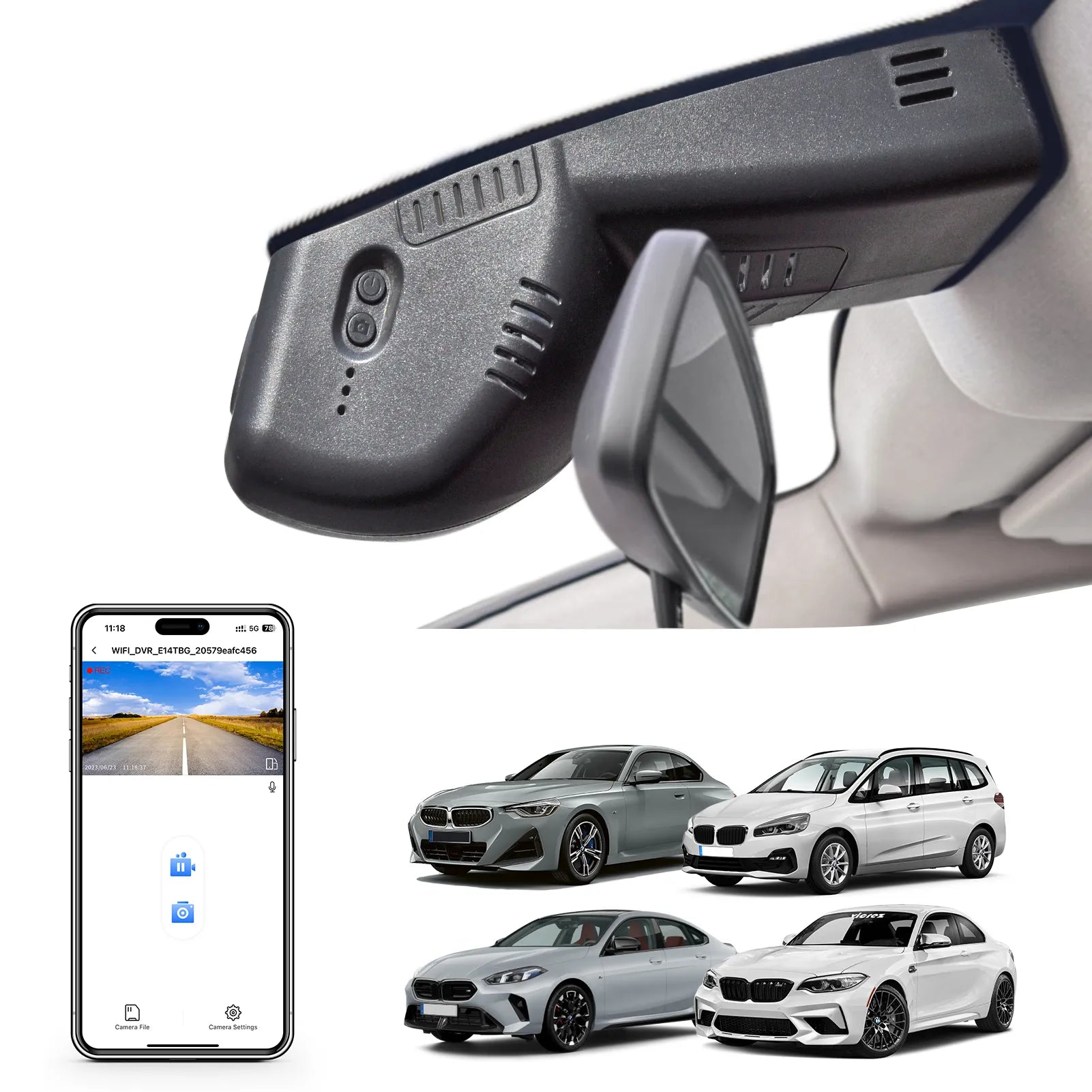 Mangoal STARVIS 2 Front 4K HDR Dash Cam IMX678, Fit for BMW 2 Series Coupé Convertible F22 F23 G42 Active Tourer Gran Tourer F45 F46 U06 Gran Coupé F44 M2 F87(Model E)