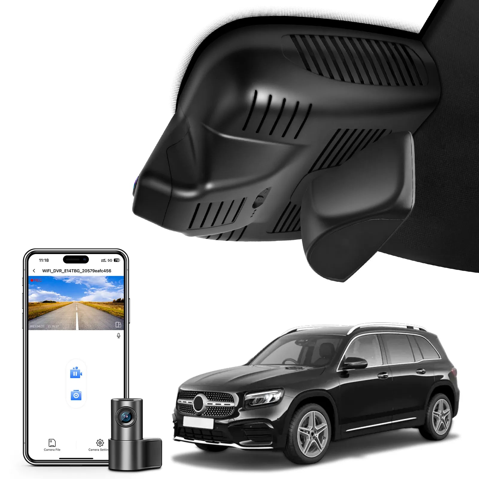 Mangoal Front 4K and Rear 1080P Dash Cam for Mercedes-Benz GLB X247 Facelift 2024-2026(Model D)