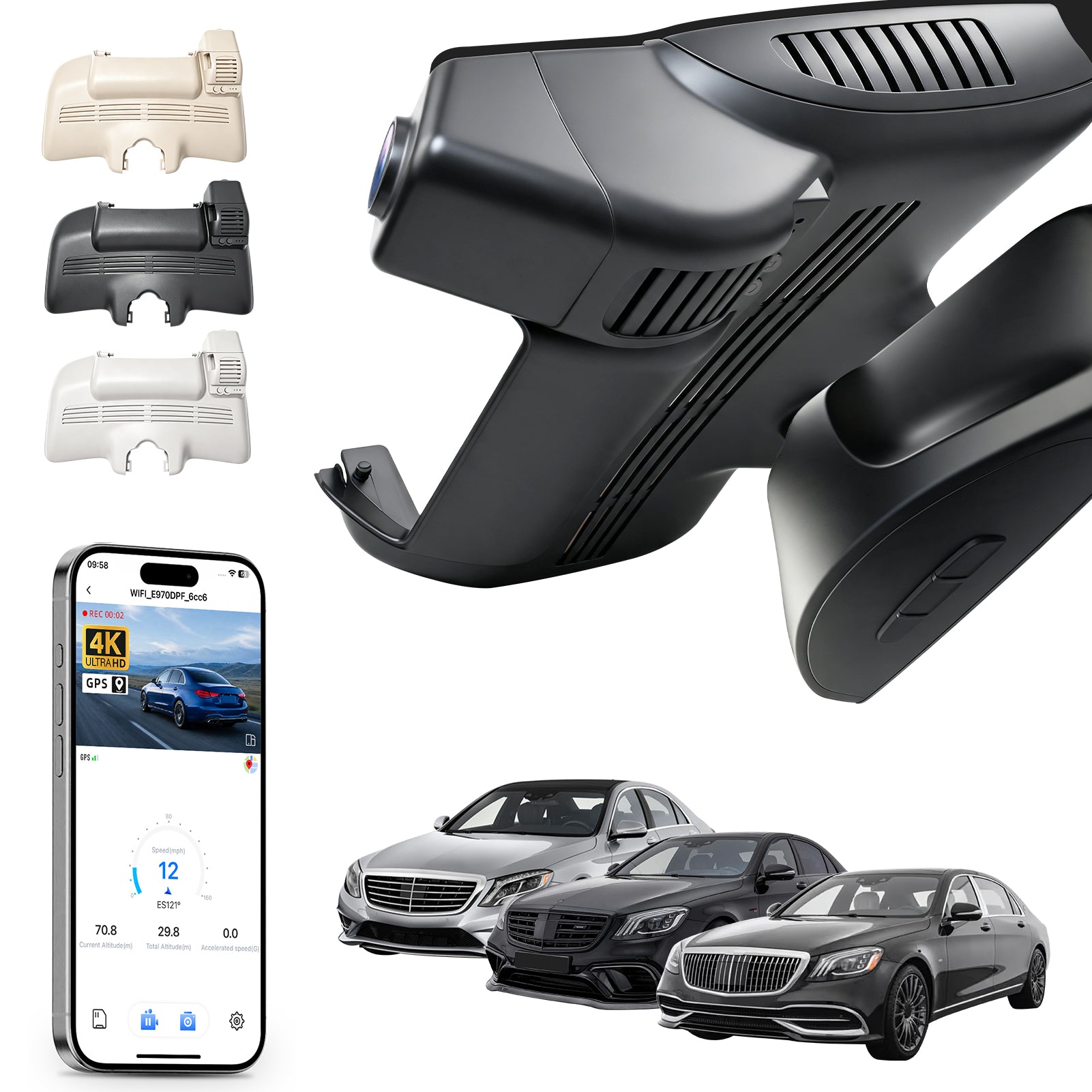 Mangoal 4K Dash Cam for Mercedes-Benz S-Class 2012-2021(Model A)
