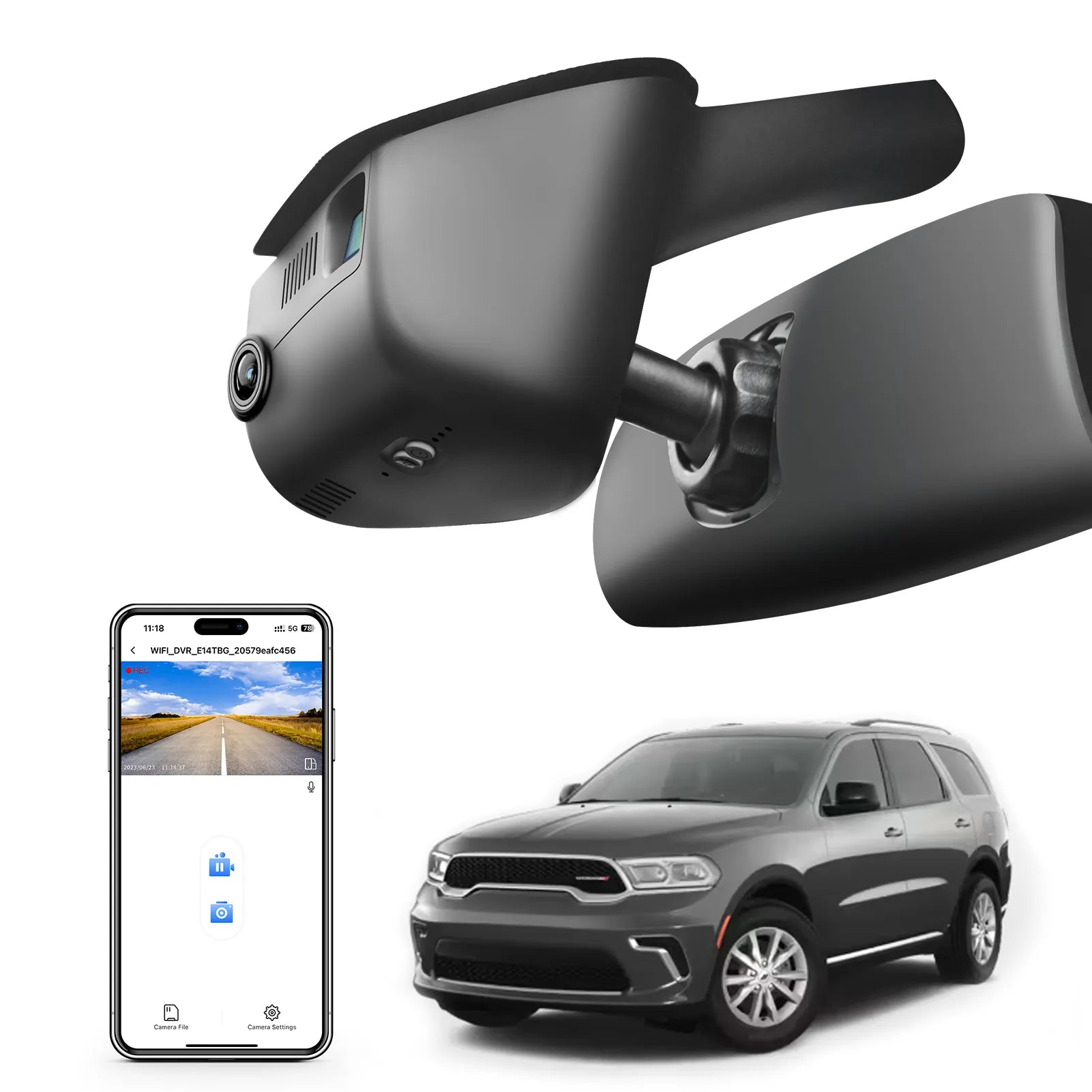 Mangoal Front 4K HDR Dash Cam STARVIS 2 IMX678 for Dodge Durango 2016-2026 (Model B)