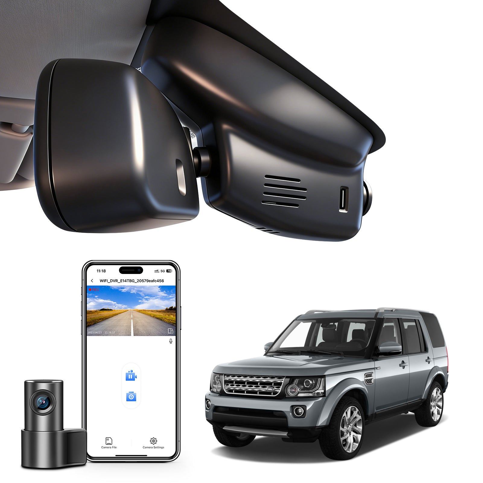 Mangoal Front 4K & Rear 1080P Dash Cam for Land Rover Discovery 4 / LR4 (Model A)