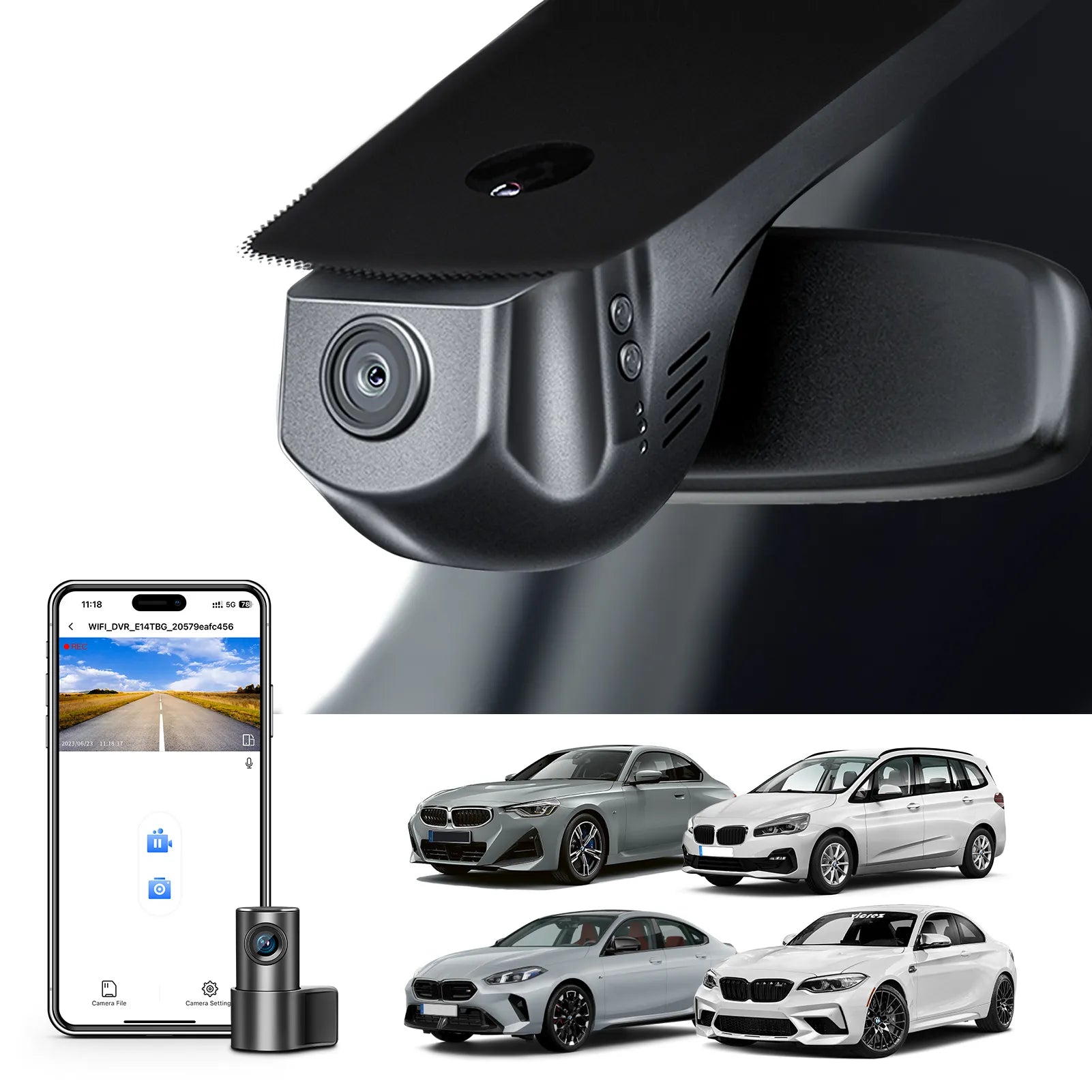 Mangoal 4K Front & 2K Rear HDR Dash Cam, STARVIS 2 IMX678 IMX675, Compatible with BMW 2 Series Coupé Convertible F22 F23 G42 Active Tourer Gran Tourer F45 F46 U06 Gran Coupé F44 M2 F87(Model A)