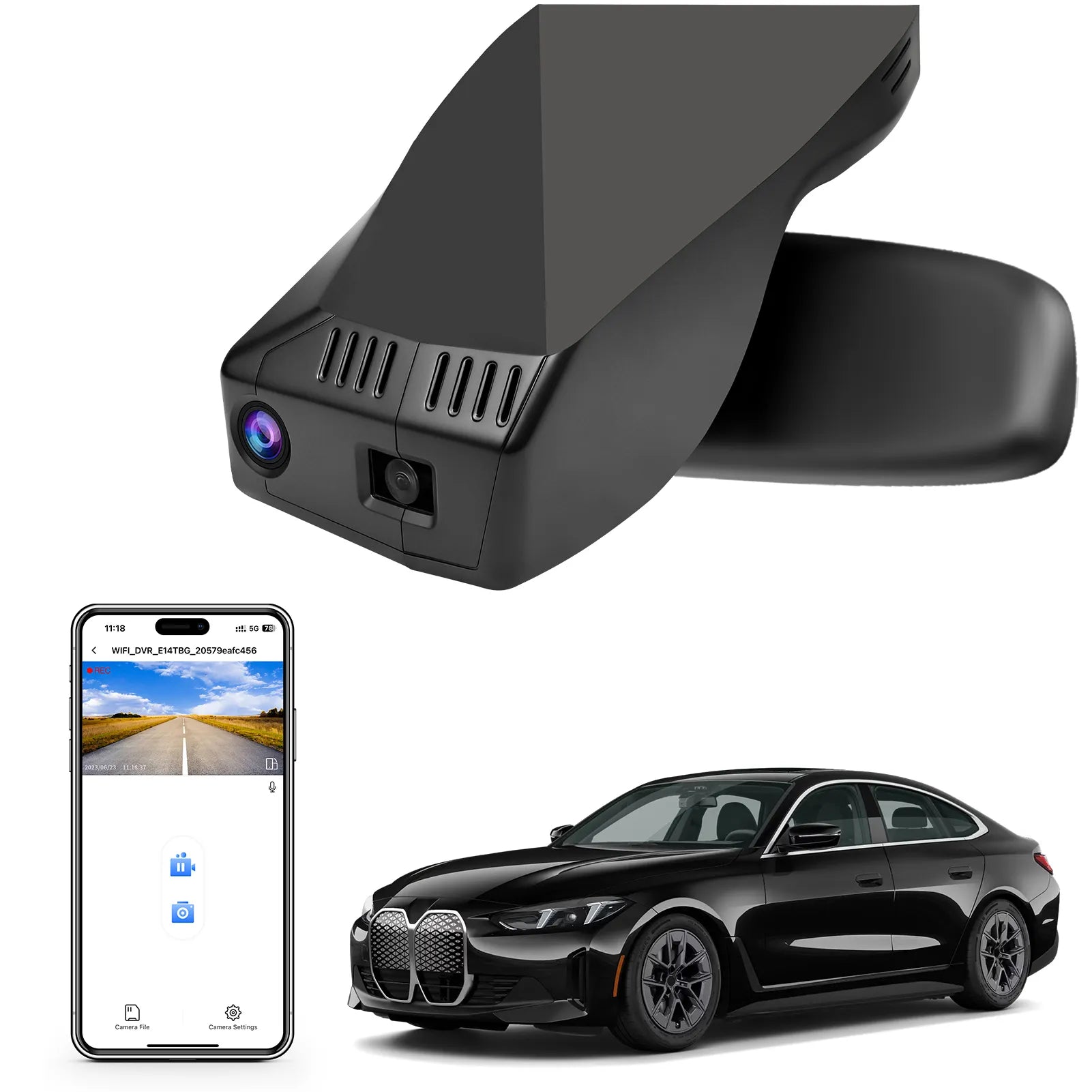 Mangoal STARVIS 2 Front 4K HDR Dash Cam IMX678, Custom Fit for BMW i4 2025, eDrive40 M50 xDrive4(Model B)