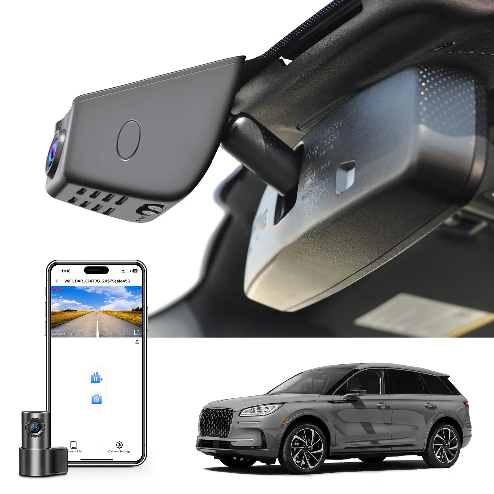Mangoal 4K Front & 2K Rear 2 Channel HDR Dash Cam, Dual STARVIS 2 IMX678 IMX675, for Ford Lincoln Corsair 2023 2024 2025 2026, 5G WiFi, GPS, 128GB