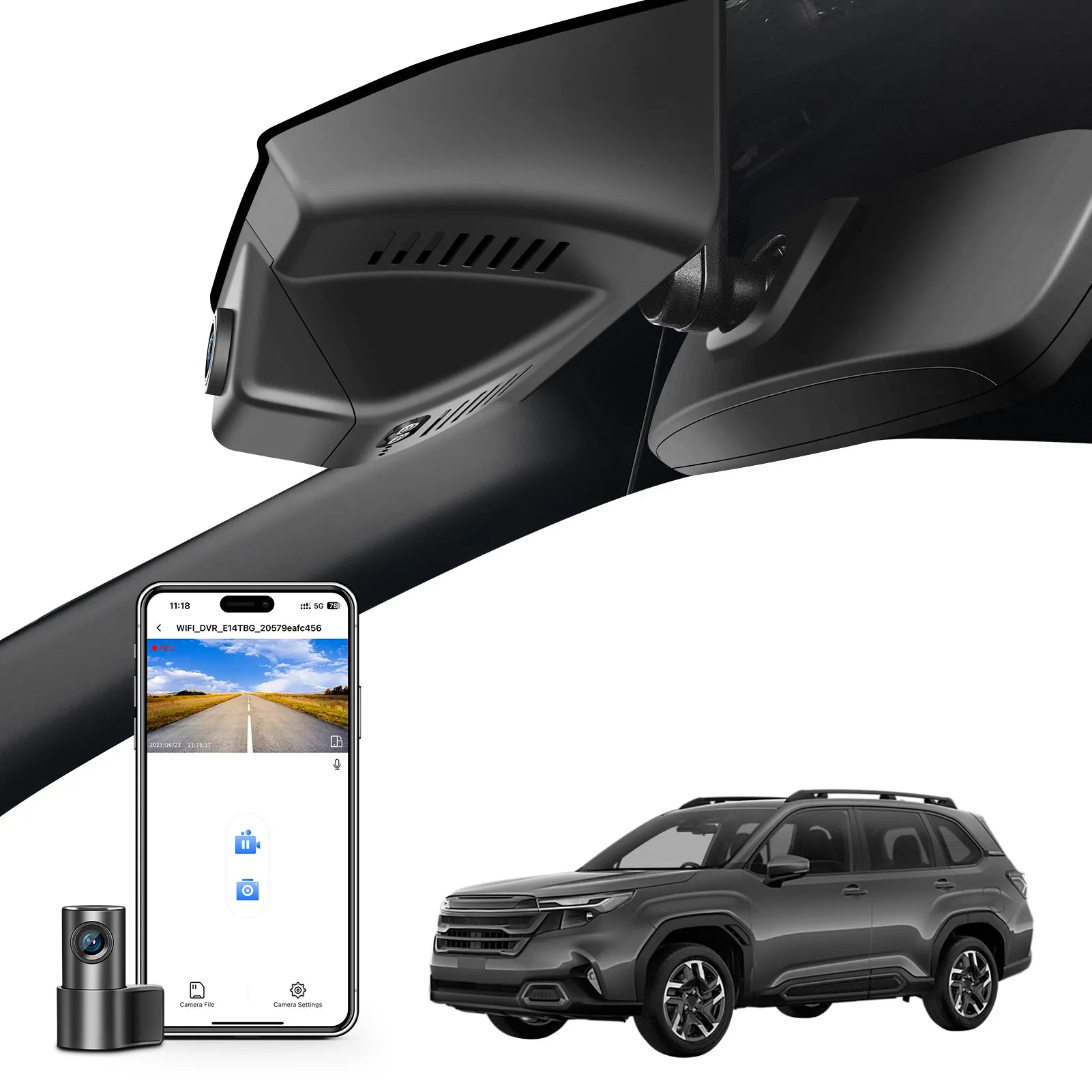 Mangoal Front 4K & Rear 1080P Dash Cam for Subaru Forester 2025 2026(Model B)