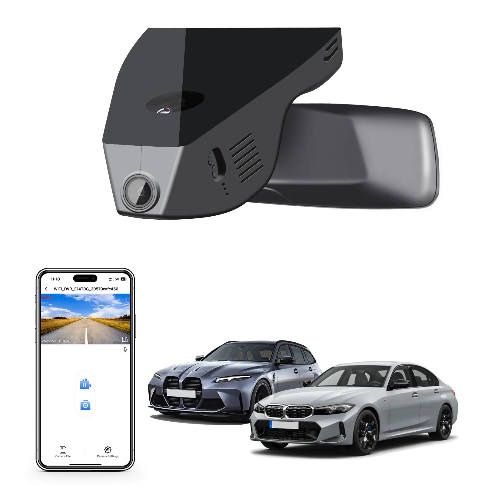 Mangoal STARVIS 2 Front 4K HDR Dash Cam IMX678, Custom Fit for BMW 3-Series Gen7 G20 G21 G28 2020-2026 Select 2019 M3 G80 G81(Model C)