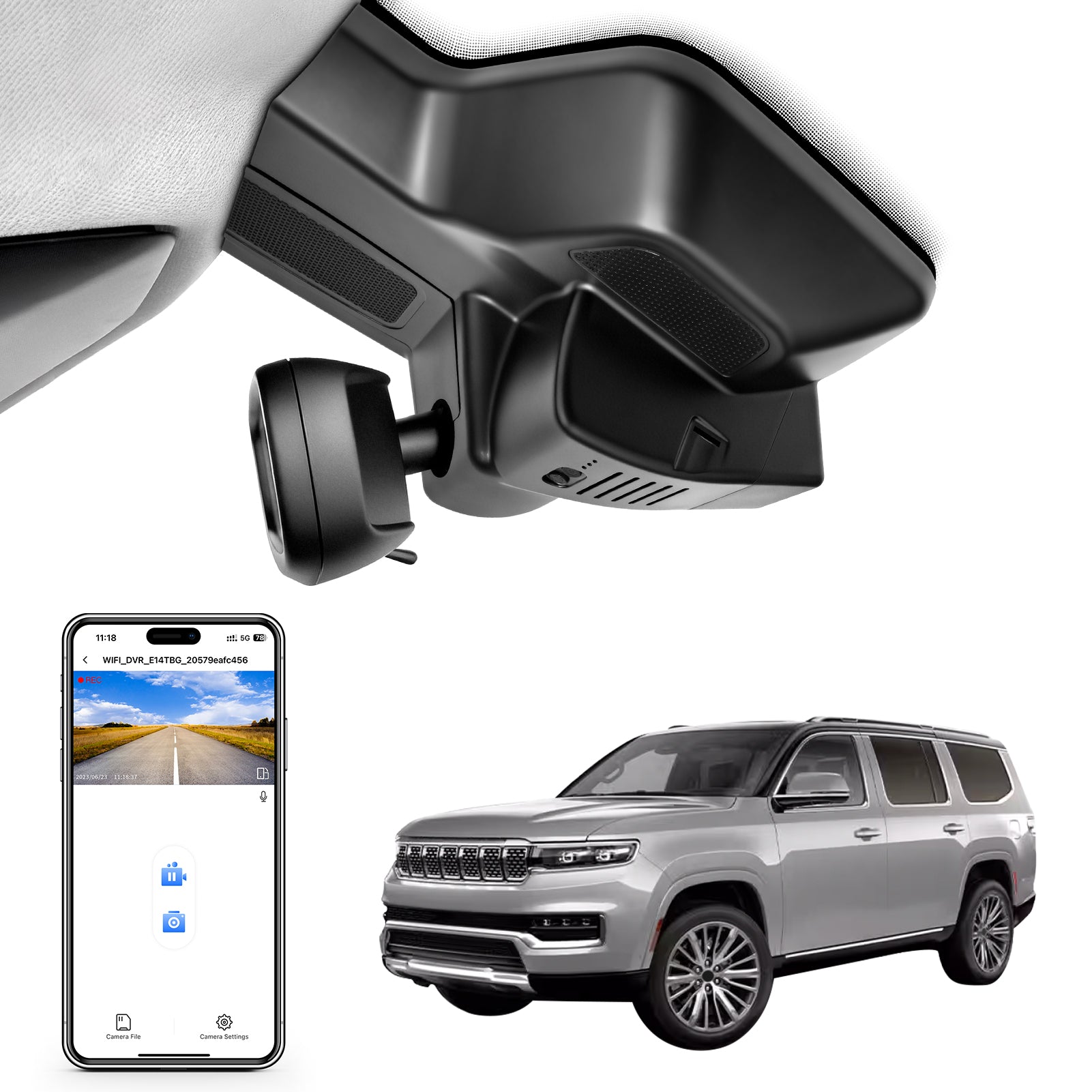 Mangoal 4K Dash Cam for Jeep Grand Wagoneer & Grand Wagoneer L 2022-2026