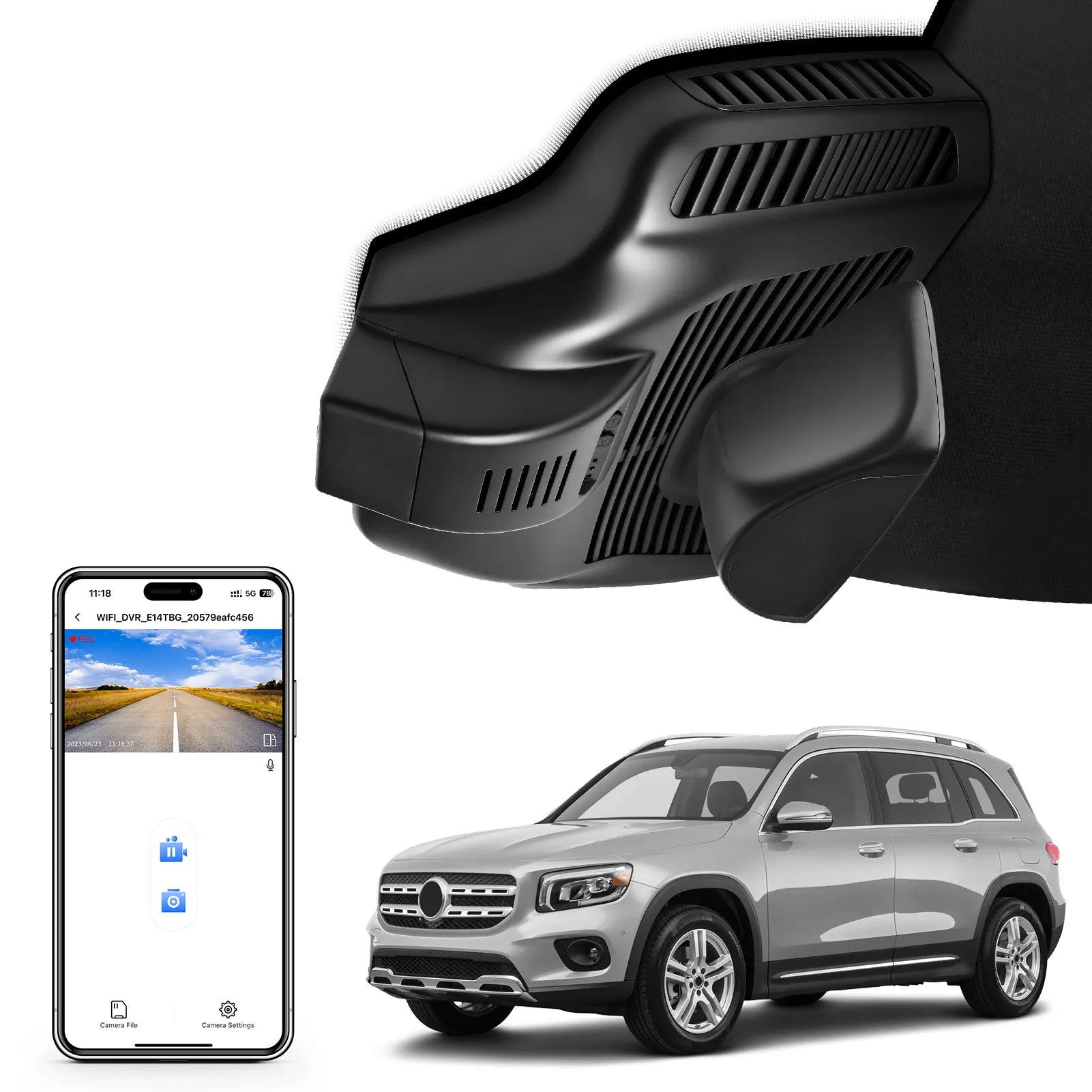 Mangoal Front 4K HDR Dash Cam STARVIS 2 IMX678 Custom for Mercedes-Benz GLB X247 2020-2023(Model C)