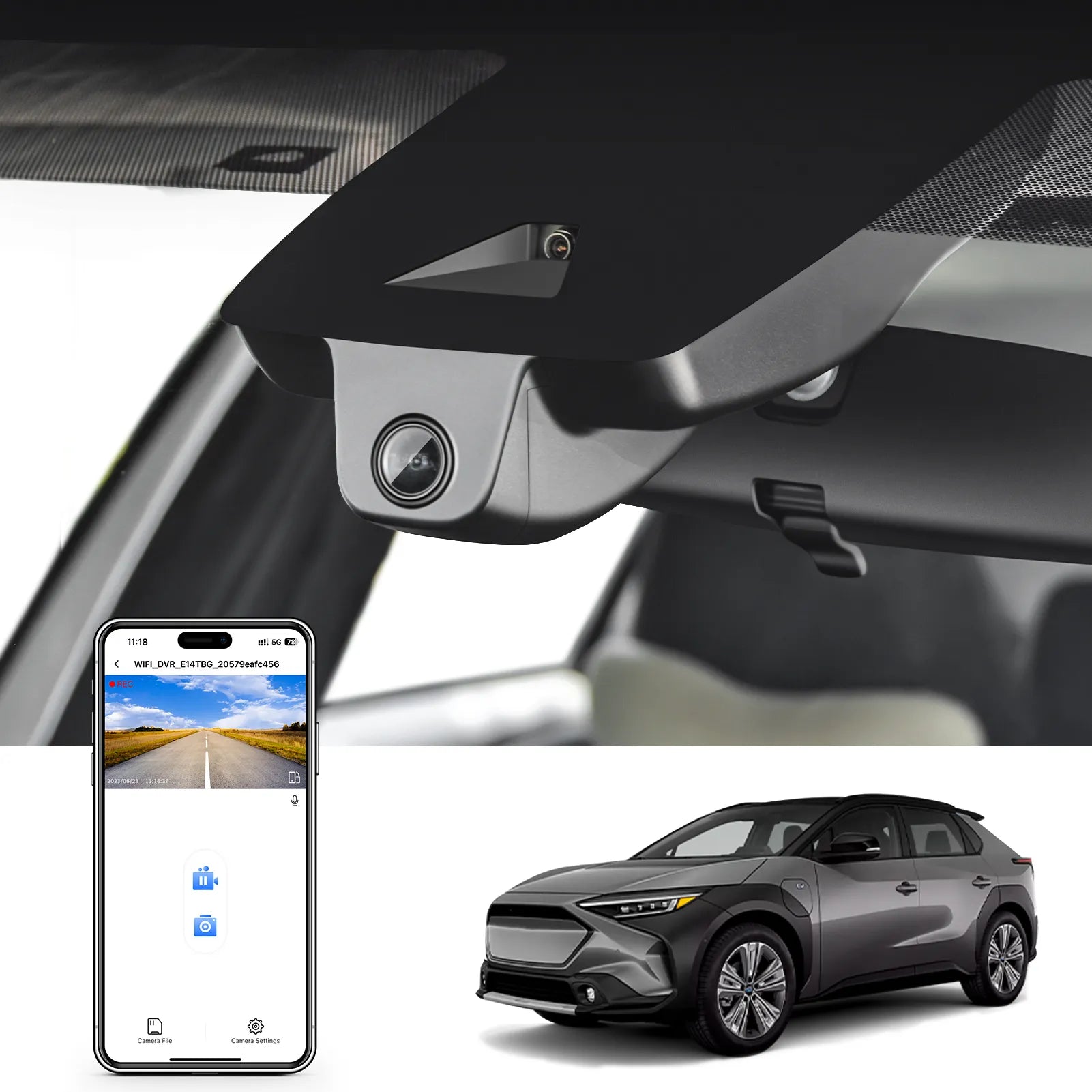 Front 4K HDR Dash Cam STARVIS 2 IMX678, Custom Fit for Subaru Solterra 2023-2026,Limited Premium Touring etc, 5GHz WiFi, GPS, 64GB Card