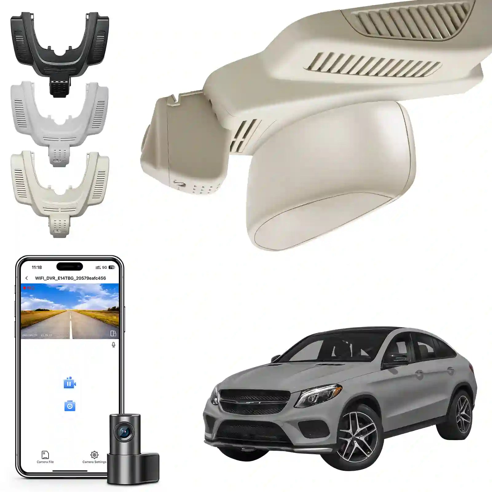 Mangoal Front 4K & 1080P Dash Cam for  Mercedes-Benz GLE (W166/C292) 2016-2019 & GLS(X166) 2017-2019 (Model A Beige)
