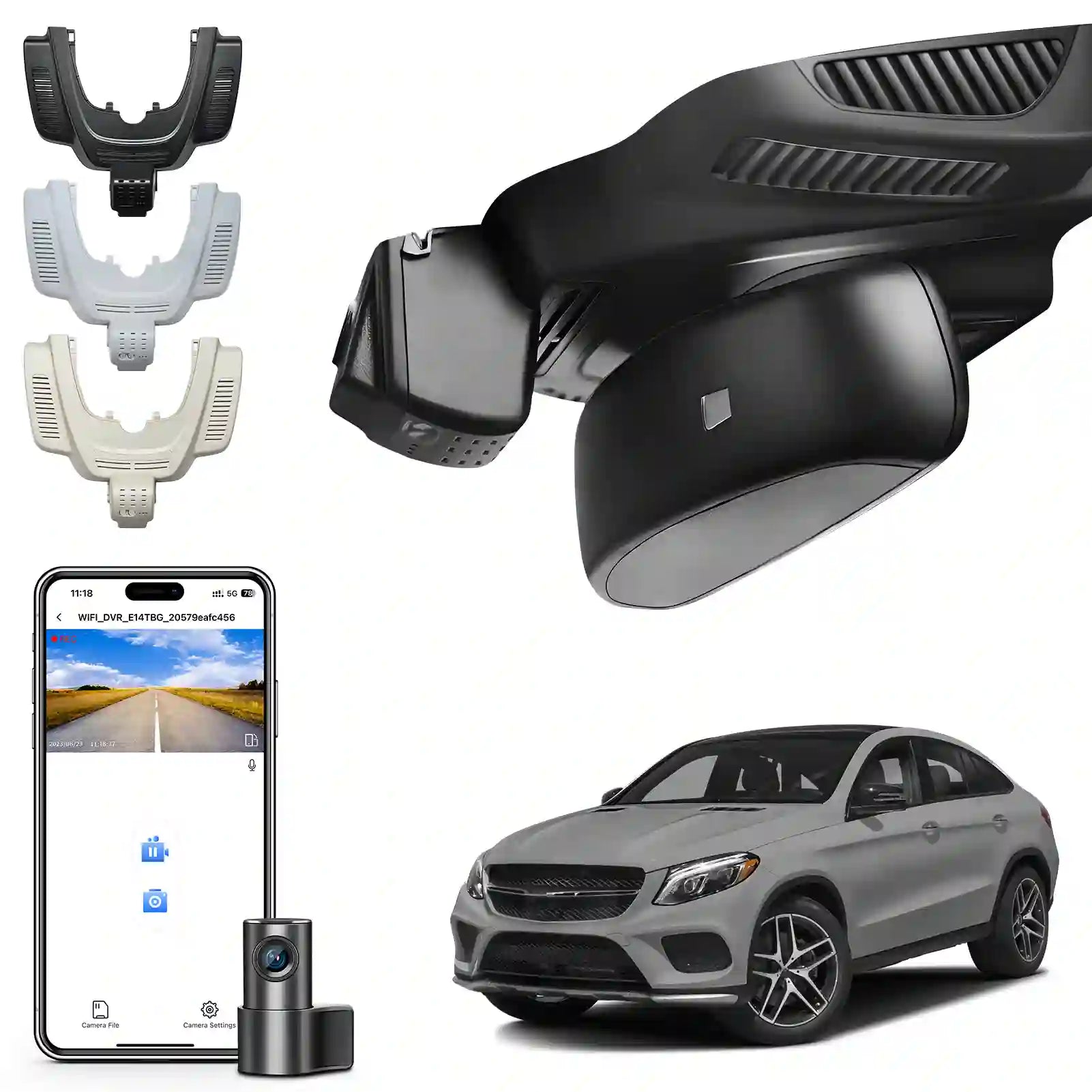 Mangoal Front 4K & 1080P Dash Cam for  Mercedes-Benz GLE (W166/C292) 2016-2019 & GLS(X166) 2017-2019 (Model A Black)