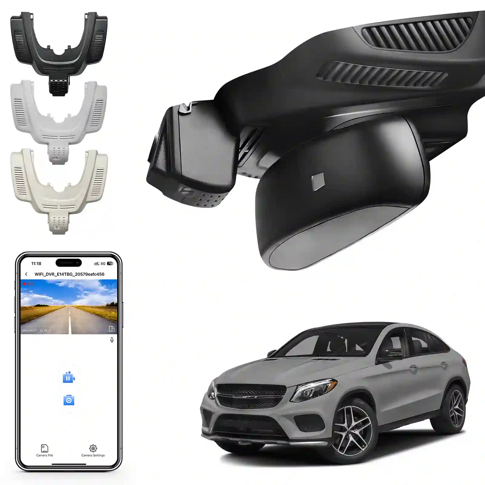 Mangoal 4K Dash Cam for Mercedes-Benz GLE (W166/C292) 2016-2019 & GLS(X166) 2017-2019 (Model A Black)