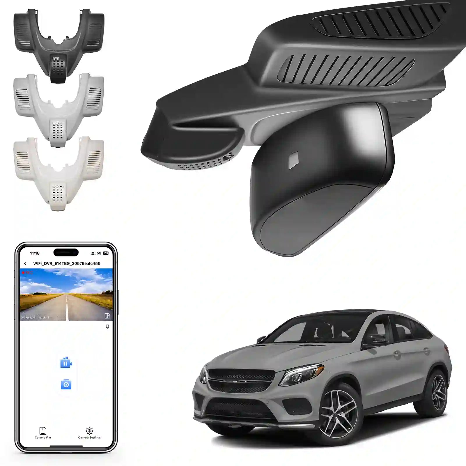 Mangoal 4K Dash Cam for Mercedes-Benz GLE (W166/C292) 2016-2019 & GLS(X166) 2017-2019 (Model B Black)