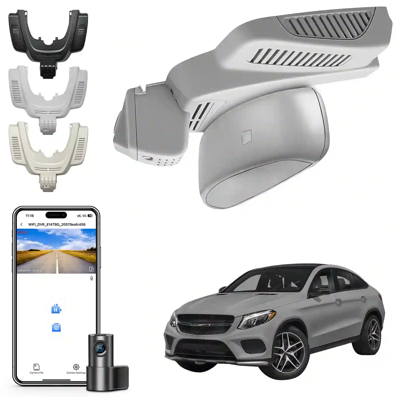 Mangoal Front 4K & 1080P Dash Cam for  Mercedes-Benz GLE (W166/C292) 2016-2019 & GLS(X166) 2017-2019 (Model A Gray)