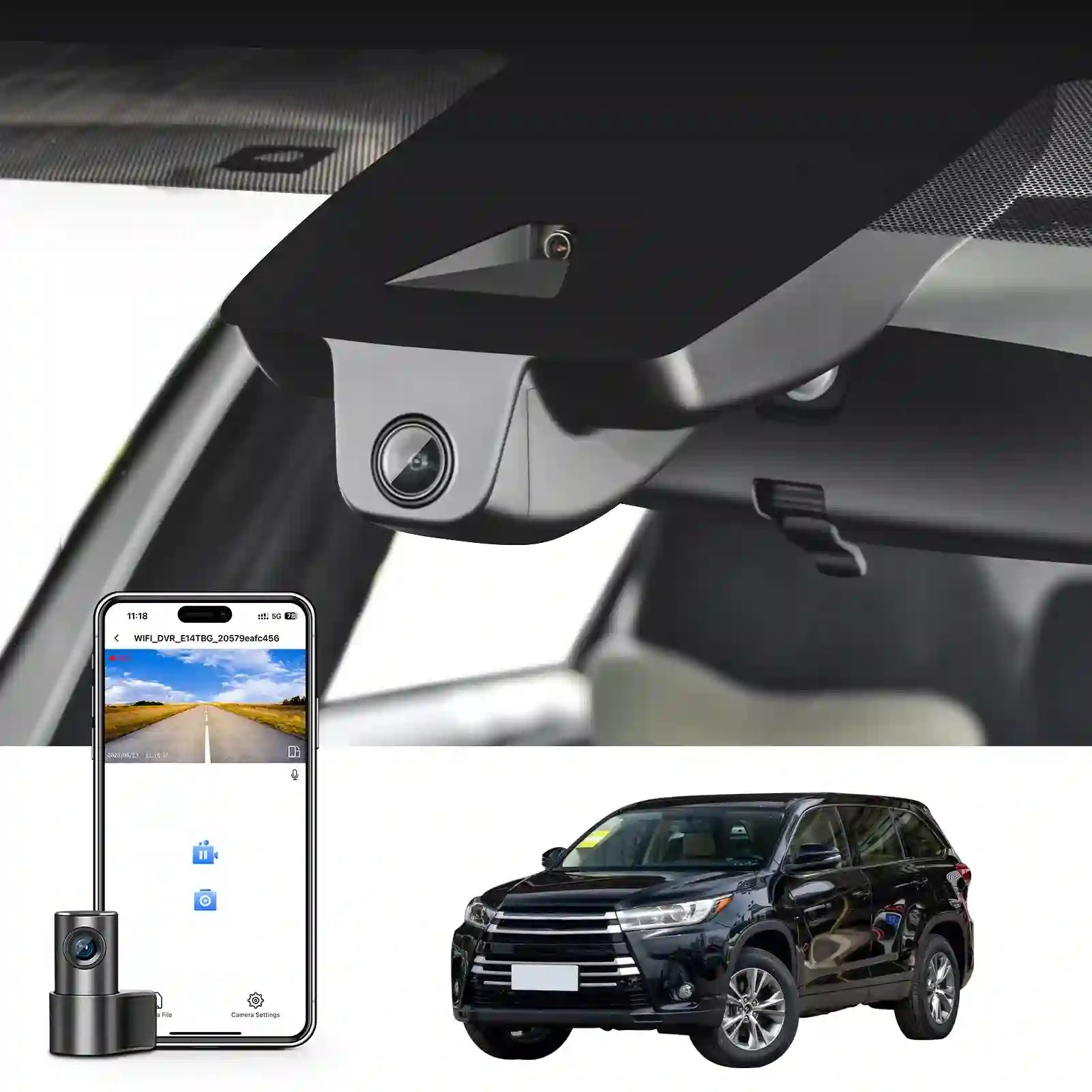 Toyota Highlander dual dash cam 