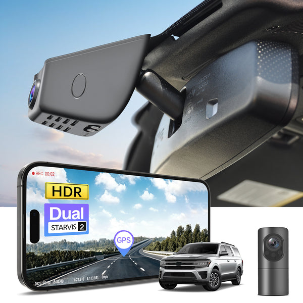 Mangoal Front 4K & Rear 2K HDR Dash Cam, Dual STARVIS 2, for Ford Expedition/Expedition MAX 2018-2026