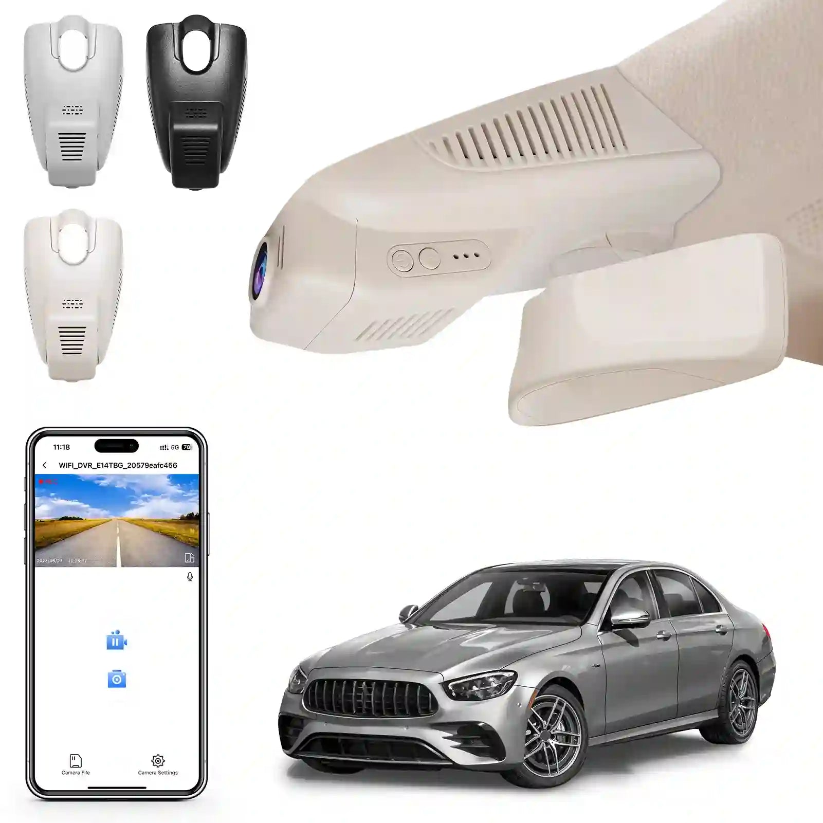 Car dashboard camera, remote controls, smartphone app, and car