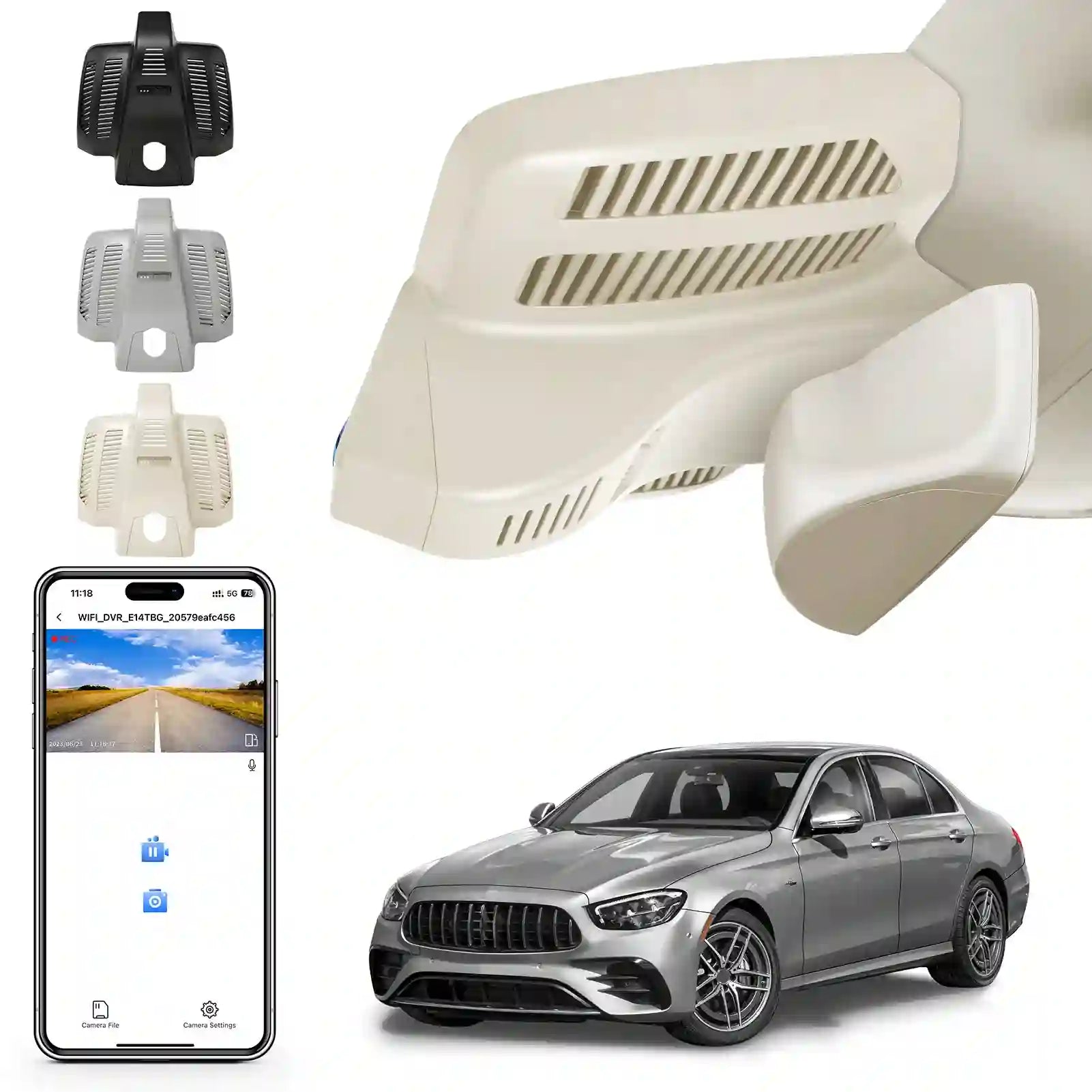 Car air freshener system with car, phone, and air freshener parts 