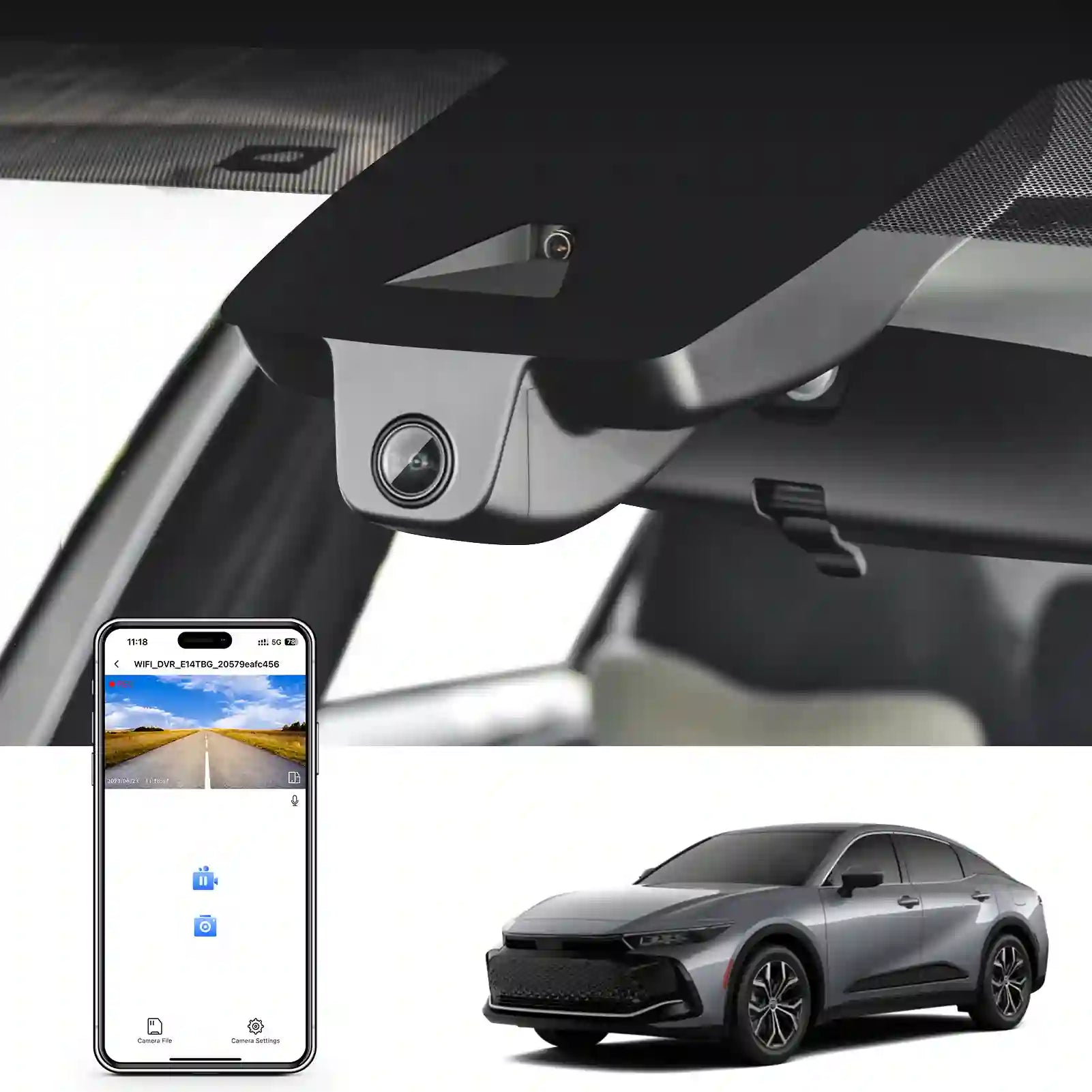 Toyota Crown 4k mangoal dash cam