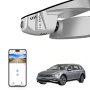 Car dashboard camera with smartphone app and car model 