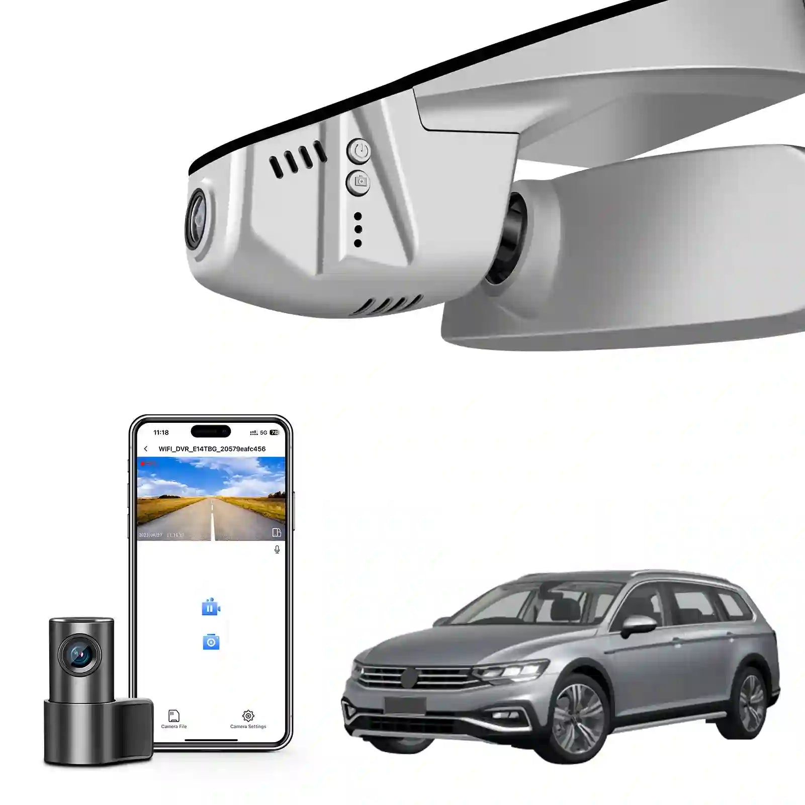 Car camera system with smartphone app and car