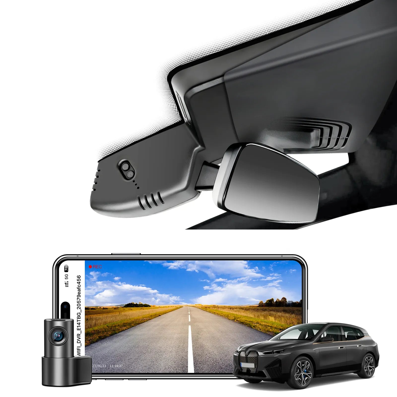 Mangoal 4K Front & 2K Rear 2 Channel HDR Dash Cam, Dual STARVIS 2, Fit for BMW ix 2022-2026(Model B)