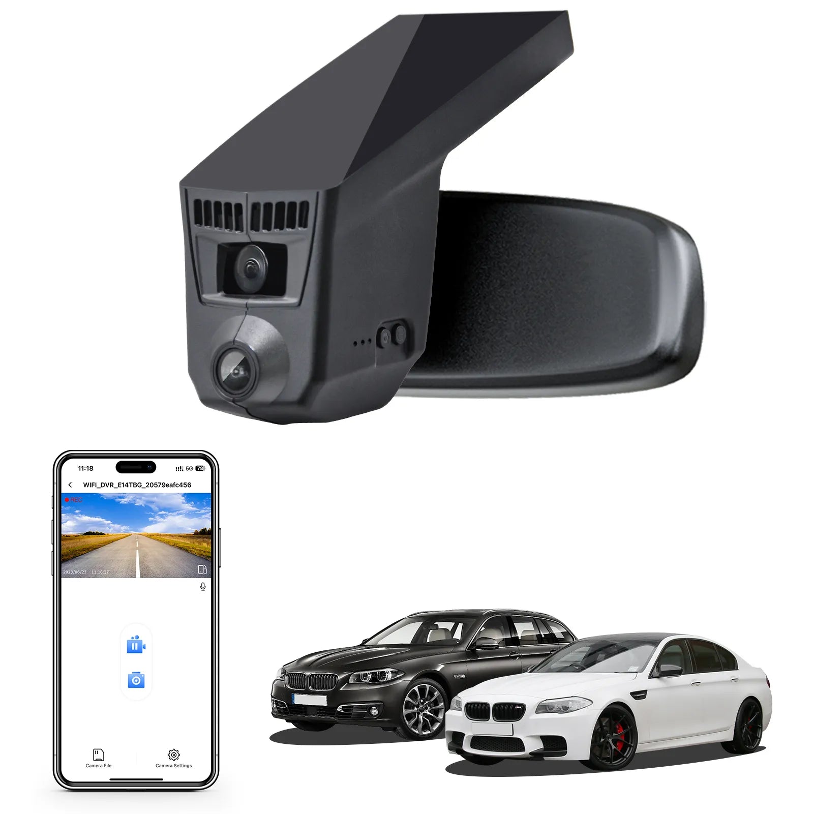 Mangoal STARVIS 2 Front 4K HDR Dash Cam IMX678, Custom Fit for BMW 5-Series Gen6 F07/F10/F11/F18 2014-2016 Select 2017 M5 F10(Model C)