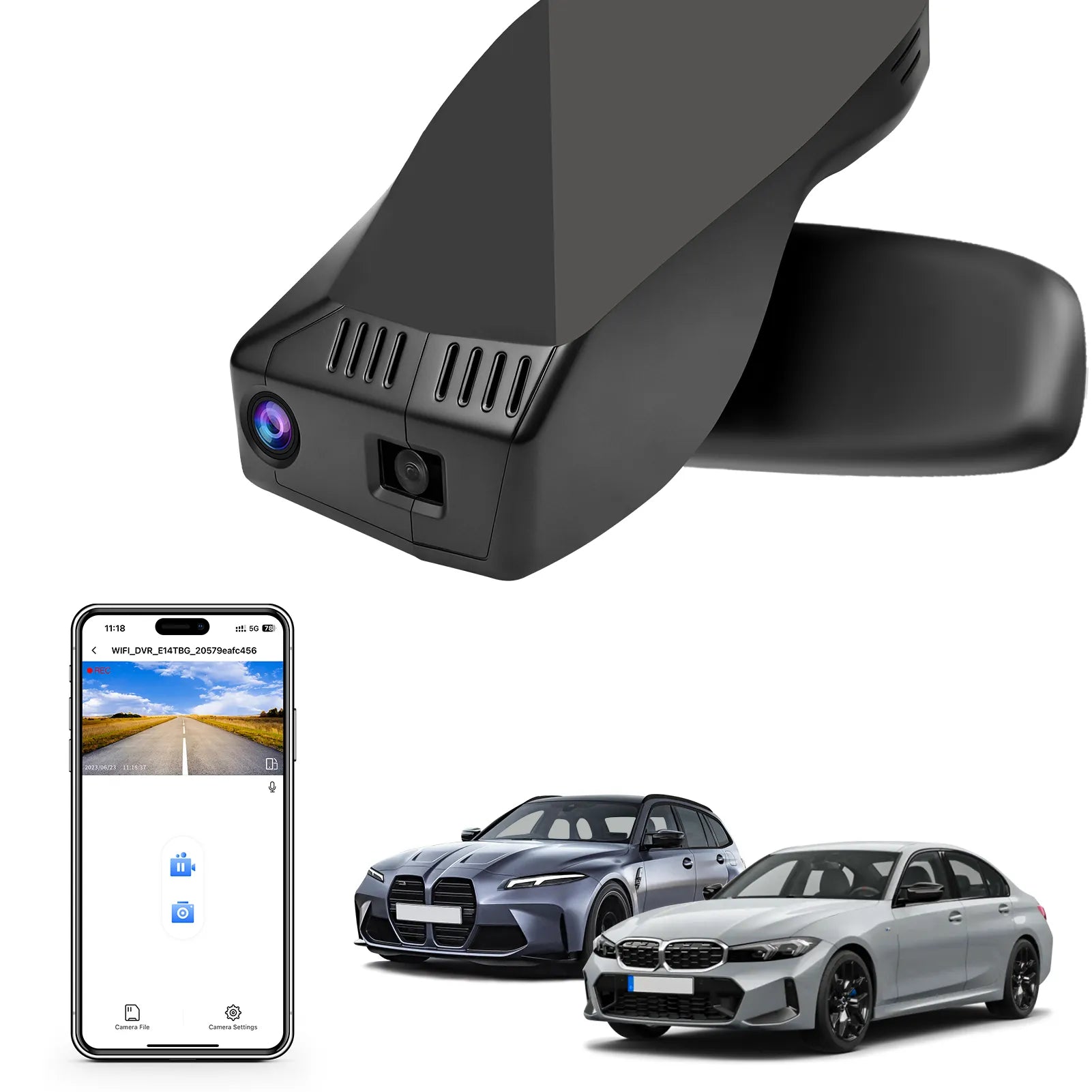 Mangoal STARVIS 2 Front 4K HDR Dash Cam IMX678, Custom Fit for BMW 3-Series Gen7 G20 G21 G28 2020-2026 Select 2019 M3 G80 G81(Model A)