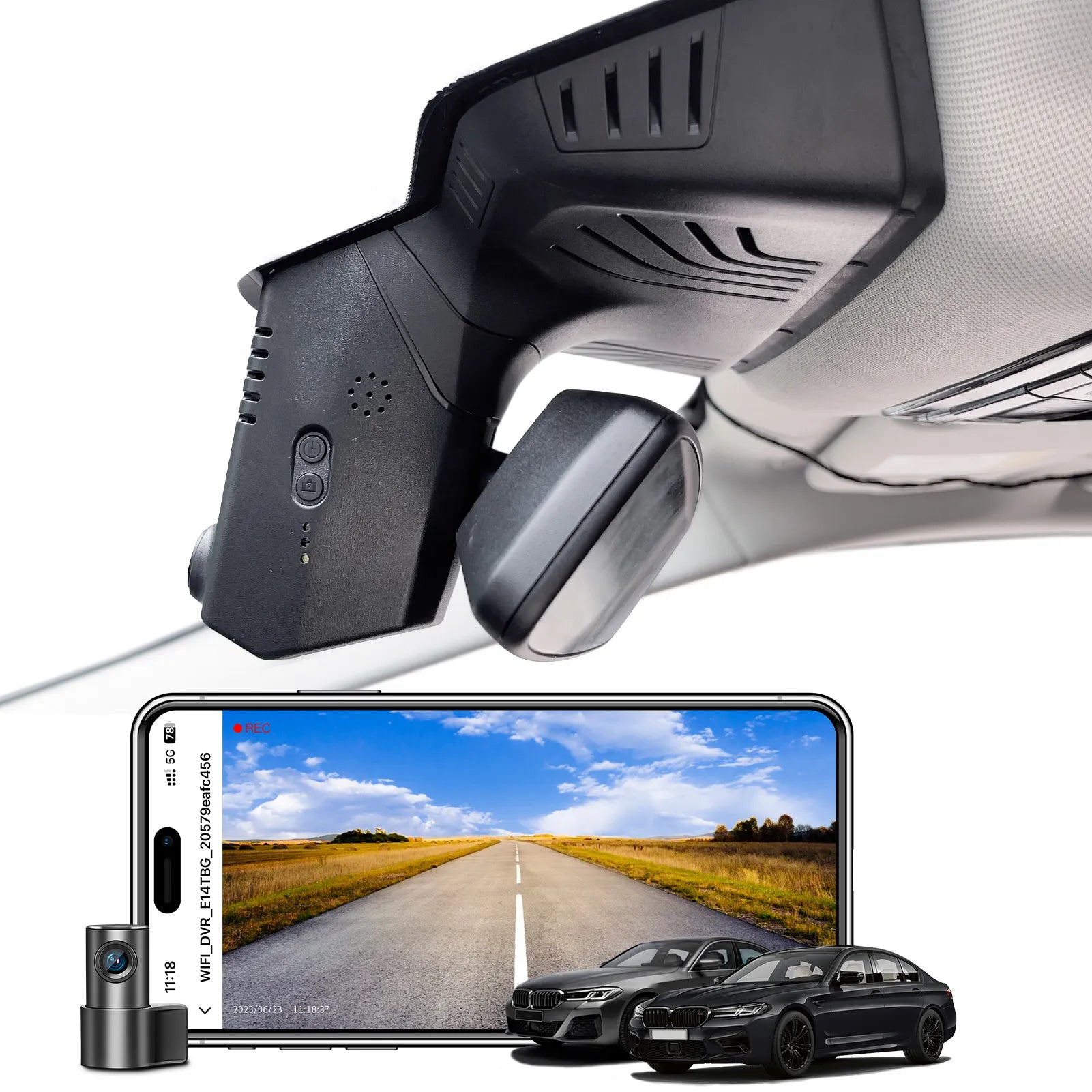 Mangoal 4K Front & 2K Rear 2 Channel HDR Dash Cam, Dual STARVIS 2 IMX678 IMX675, for BMW 5 Series Gen7 G30 G31 G38 2018-2023 Select 2017 M5 F90(Model B)