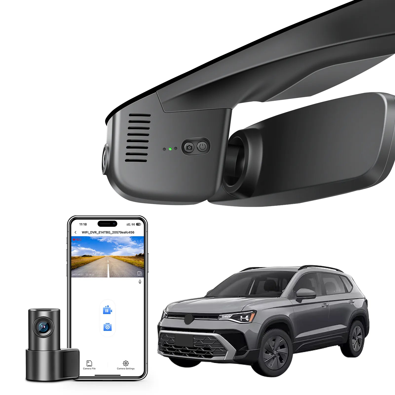 Mangoal 4K Front & 2K Rear 2 Channel HDR Dash Cam, Dual STARVIS 2 IMX678 IMX675, Custom Fit for Volkswagen Taos 2022-2025 S SE SEL(Model B Black)
