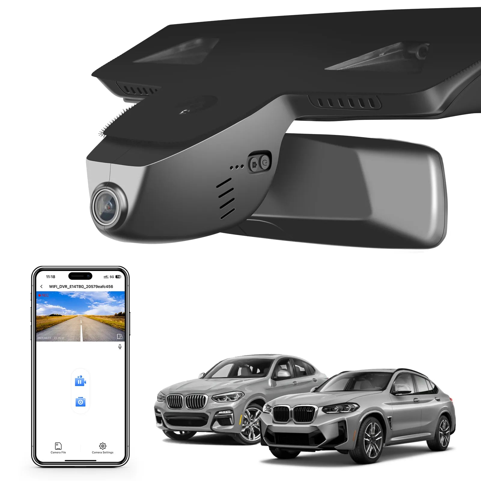 Mangoal STARVIS 2 Front 4K HDR Dash Cam IMX678, Custom Fit for BMW X4 Gen2 G02 2019-2025 X4M F98 2020-2025(Model B)