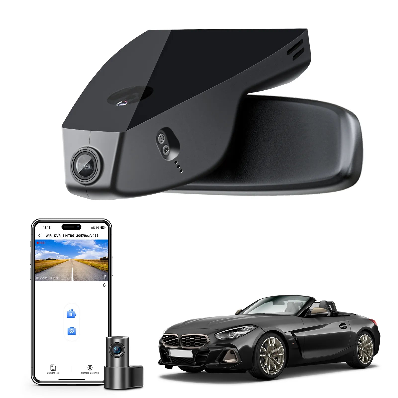 Mangoal 4K Front & 2K Rear 2 Channel HDR Dash Cam, Dual STARVIS 2 IMX678 IMX675, Custom Fit for BMW Z4 G29 2019-2026(Model B), 5GHz WiFi, GPS, 128GB Card