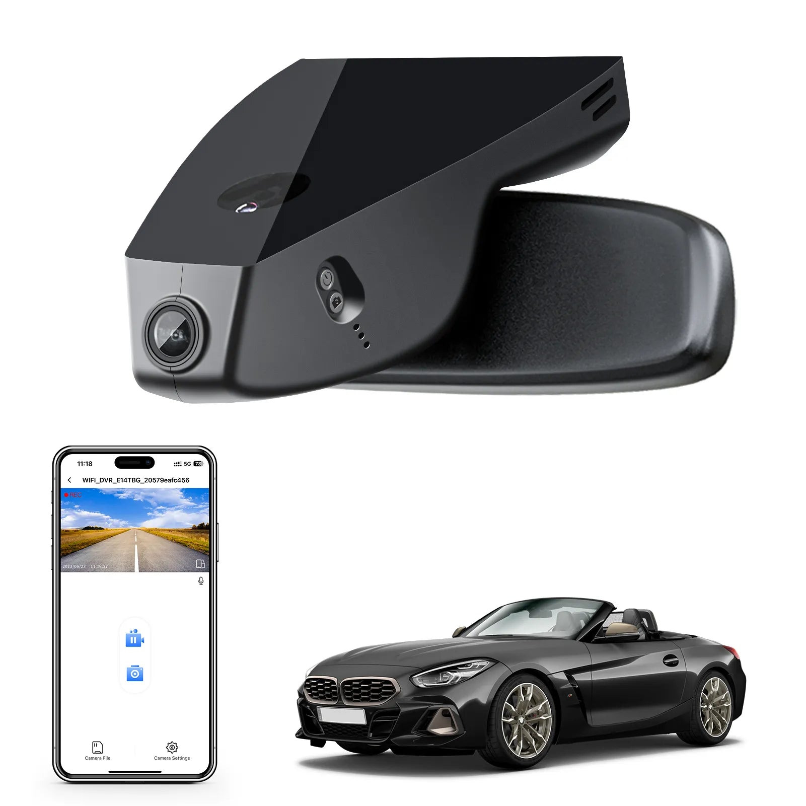 Mangoal STARVIS 2 Front 4K HDR Dash Cam IMX678, Custom Fit for BMW Z4 G29 2019-2026(Model B), 5GHz WiFi, GPS, 64GB Card