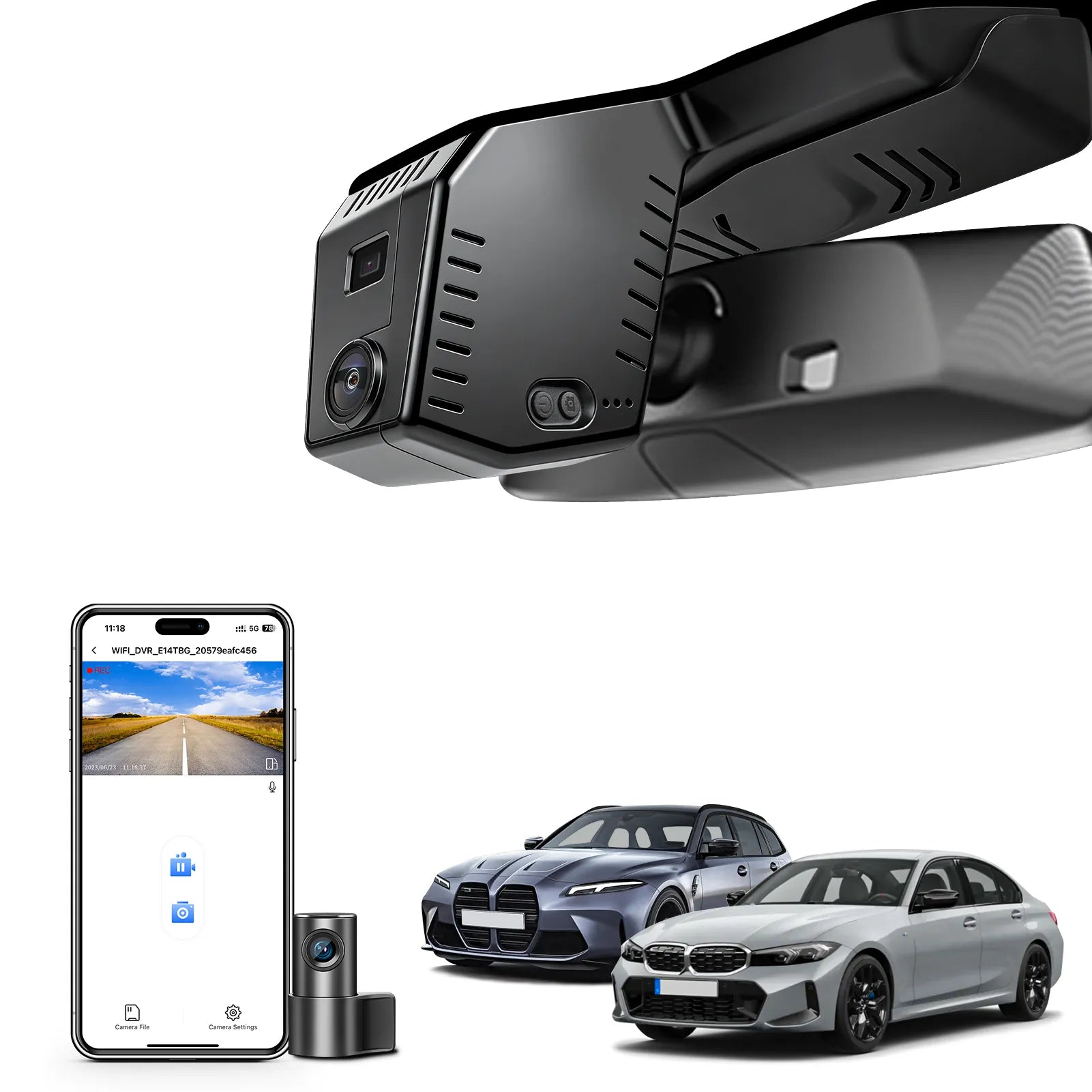 Mangoal 4K Front & 2K Rear 2 Channel HDR Dash Cam, Dual STARVIS 2 IMX678 IMX675, Custom Fit for BMW 3-Series Gen7 G20 G21 G28 2020-2026 Select 2019 M3 G80 G81(Model B)