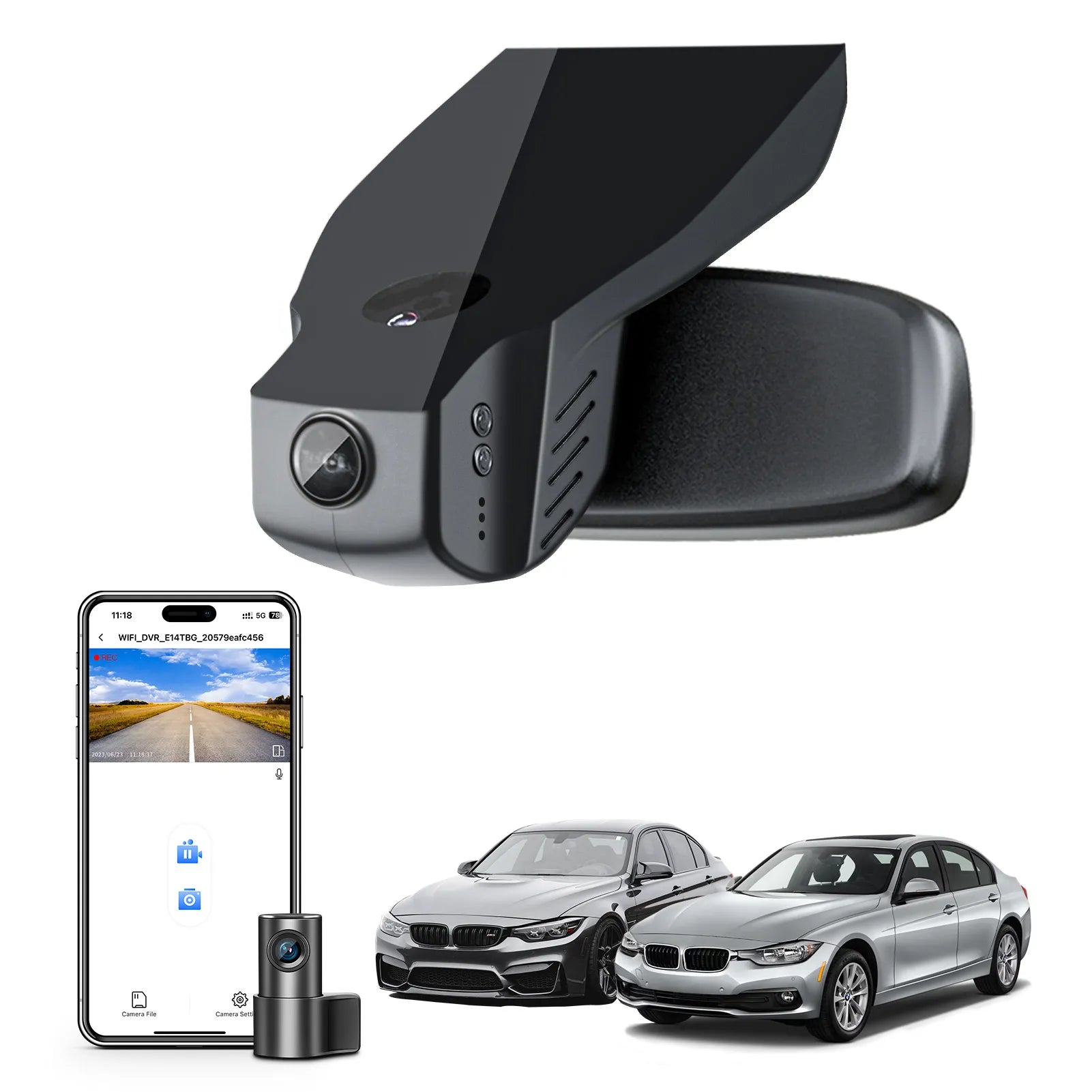 Mangoal 4K Front & 2K Rear 2 Channel HDR Dash Cam, Dual STARVIS 2, Custom Fit for BMW 3-Series Gen6 F30 F31 F34 F35 2012-2018 Select 2019 M3 F80(Model B)