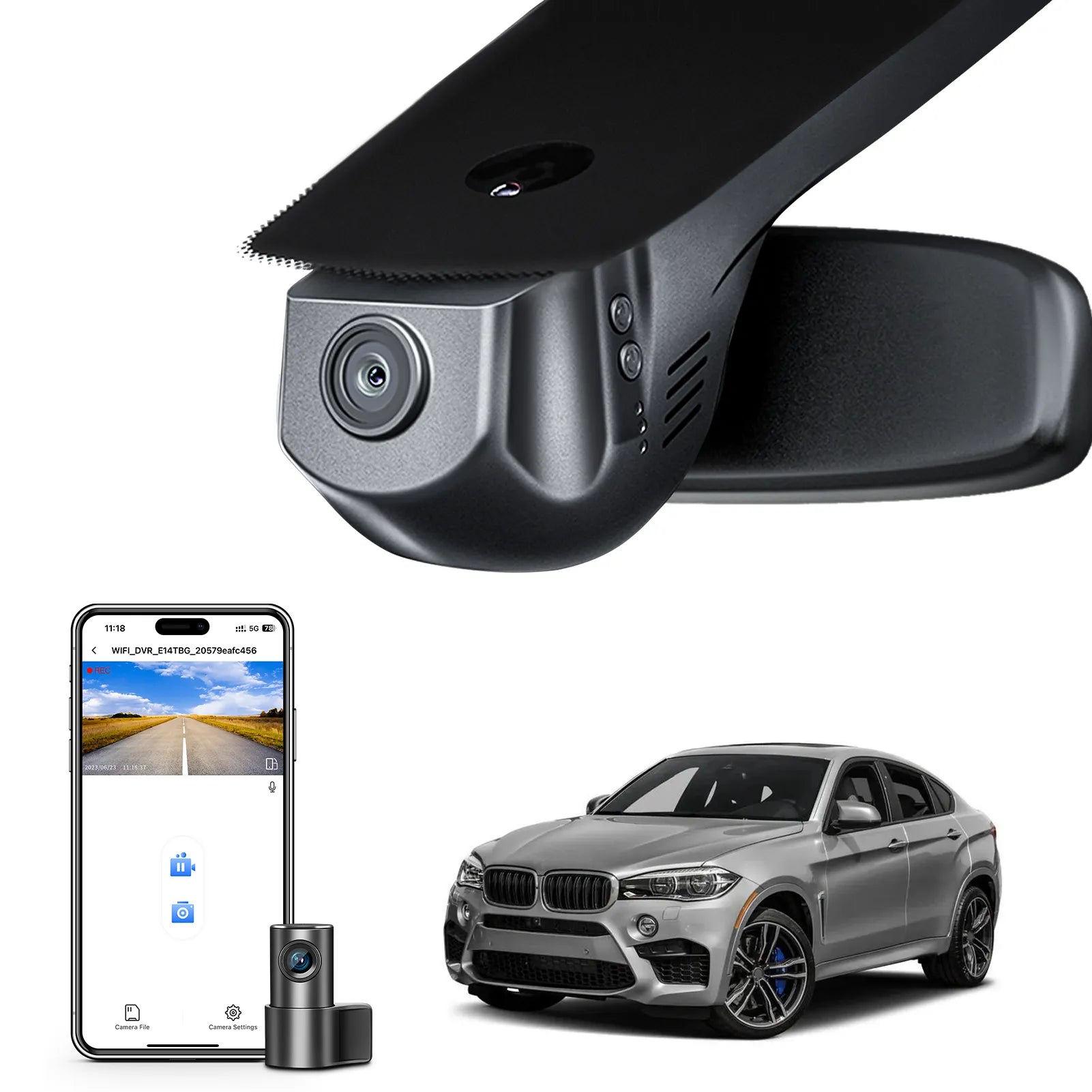 Mangoal 4K Front & 2K Rear 2 Channel HDR Dash Cam, Dual STARVIS 2 IMX678 IMX675, Custom Fit for BMW X6 Gen2 F16 2015-2019(Model A)