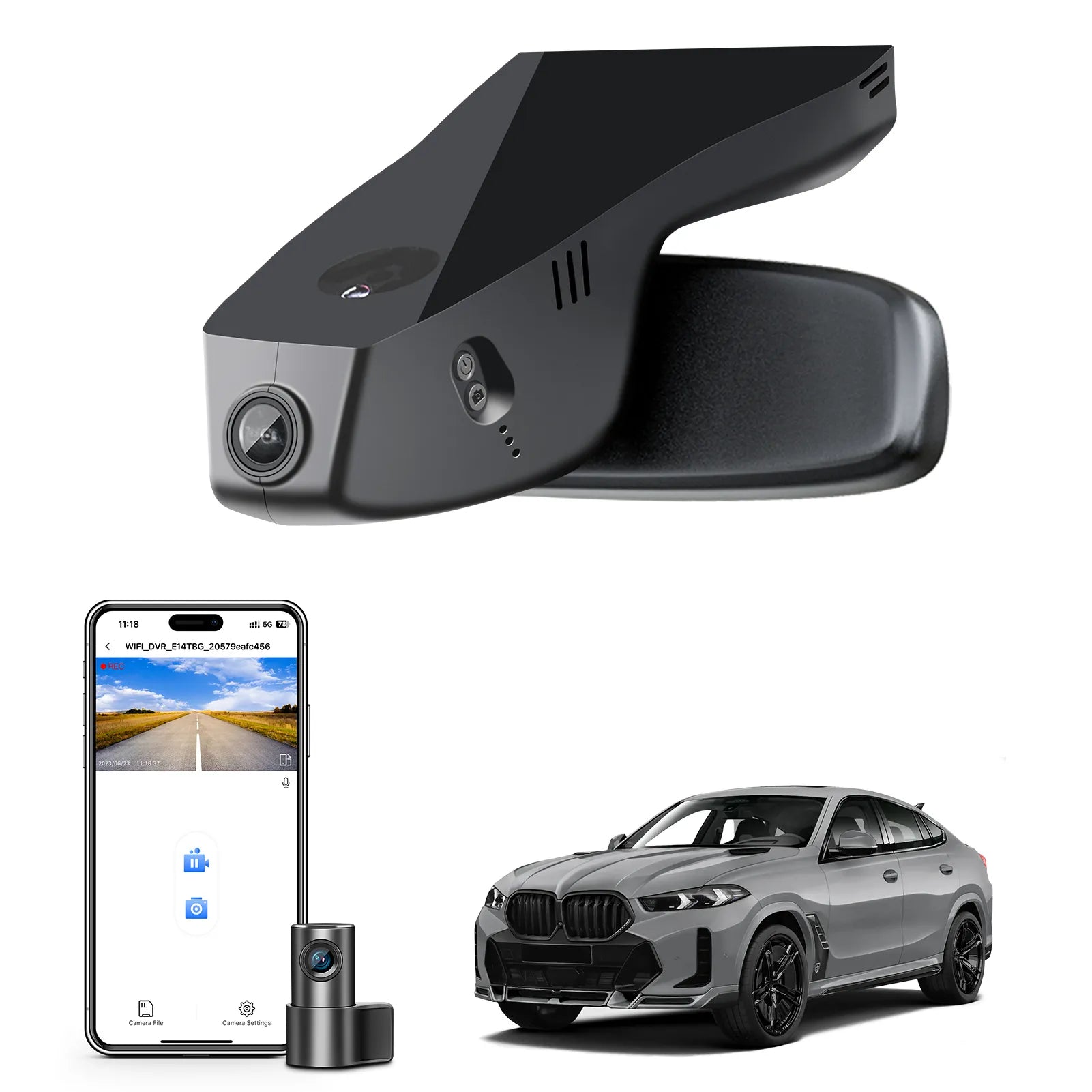 Mangoal 4K Front & 2K Rear 2 Channel HDR Dash Cam, Dual STARVIS 2 IMX678 IMX675, Custom Fit for BMW X6 Gen3 G06 2020-2023(Model A)