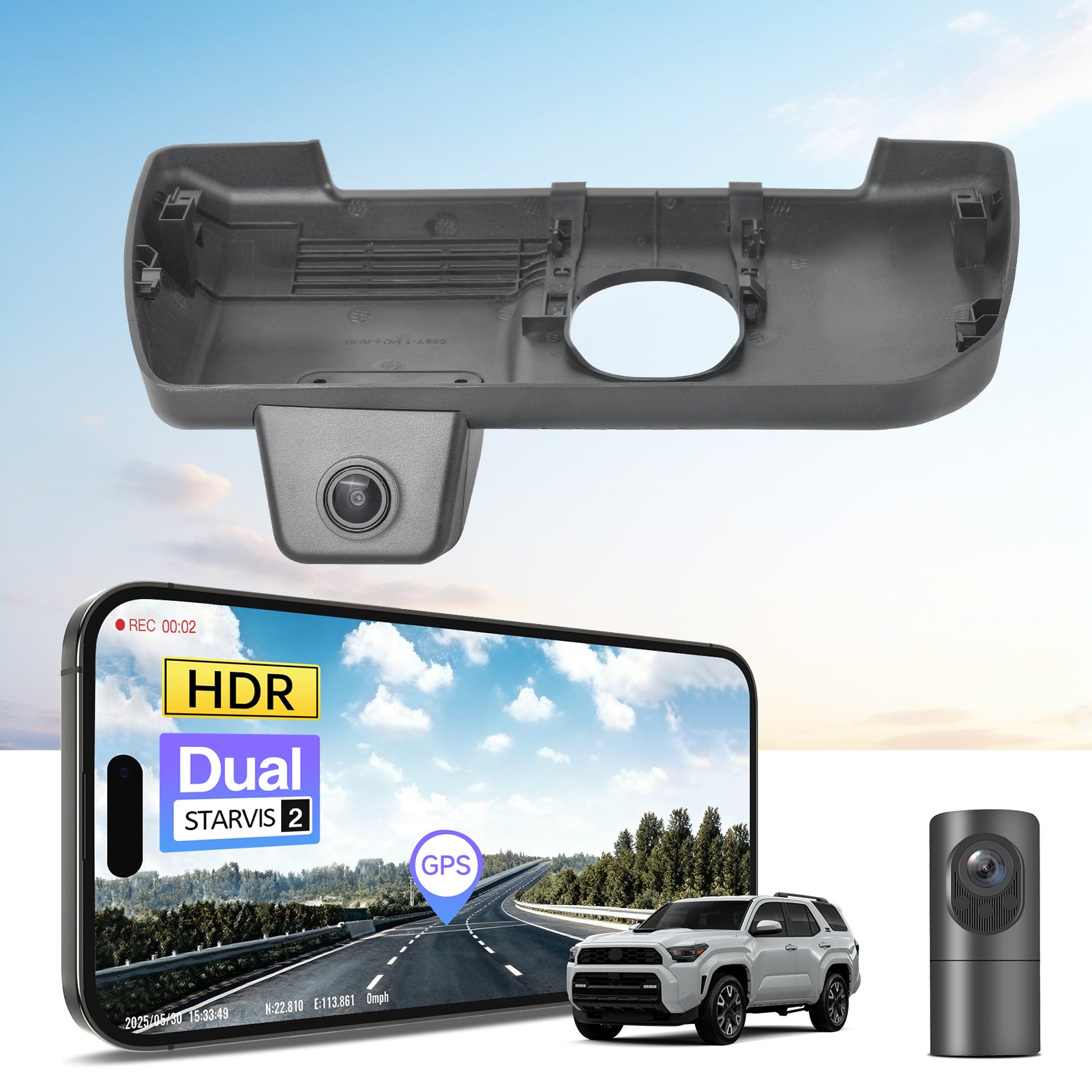 Mangoal 4K Front & 2K Rear HDR Dash Cam Dual STARVIS 2 IMX678 IMX675 for Toyota 4Runner 2025 2026(Model B)