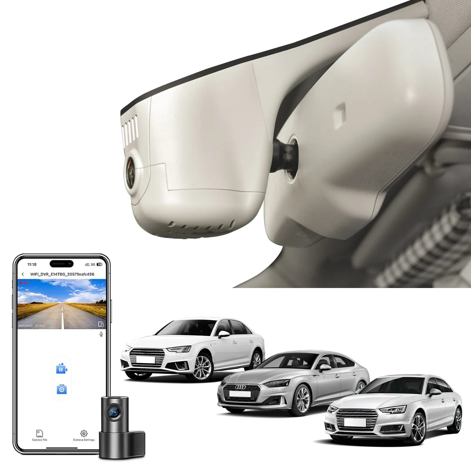 Mangoal 4K Dash Cam for Audi (Model C Beige)