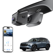 Mangoal Caméra de tableau de bord 4K sur mesure pour Mazda CX5 et CX-9 2017-2024 2.5S Select Preferred Carbon Edition Plus Turbo Signature Touring Signature Grand Touring Sport, vidéo UHD 2160P, WiFi et application, carte 128 Go
